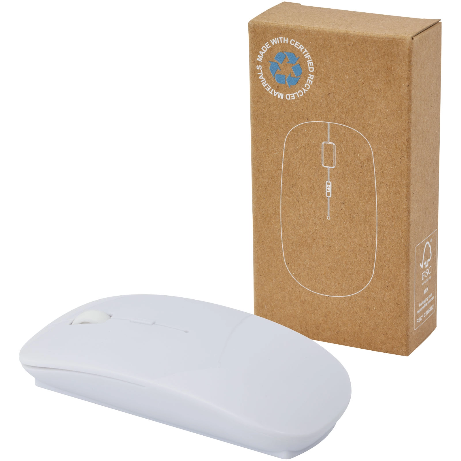 Immagine Mouse wireless in plastica riciclata certificata RCS Menlo 
