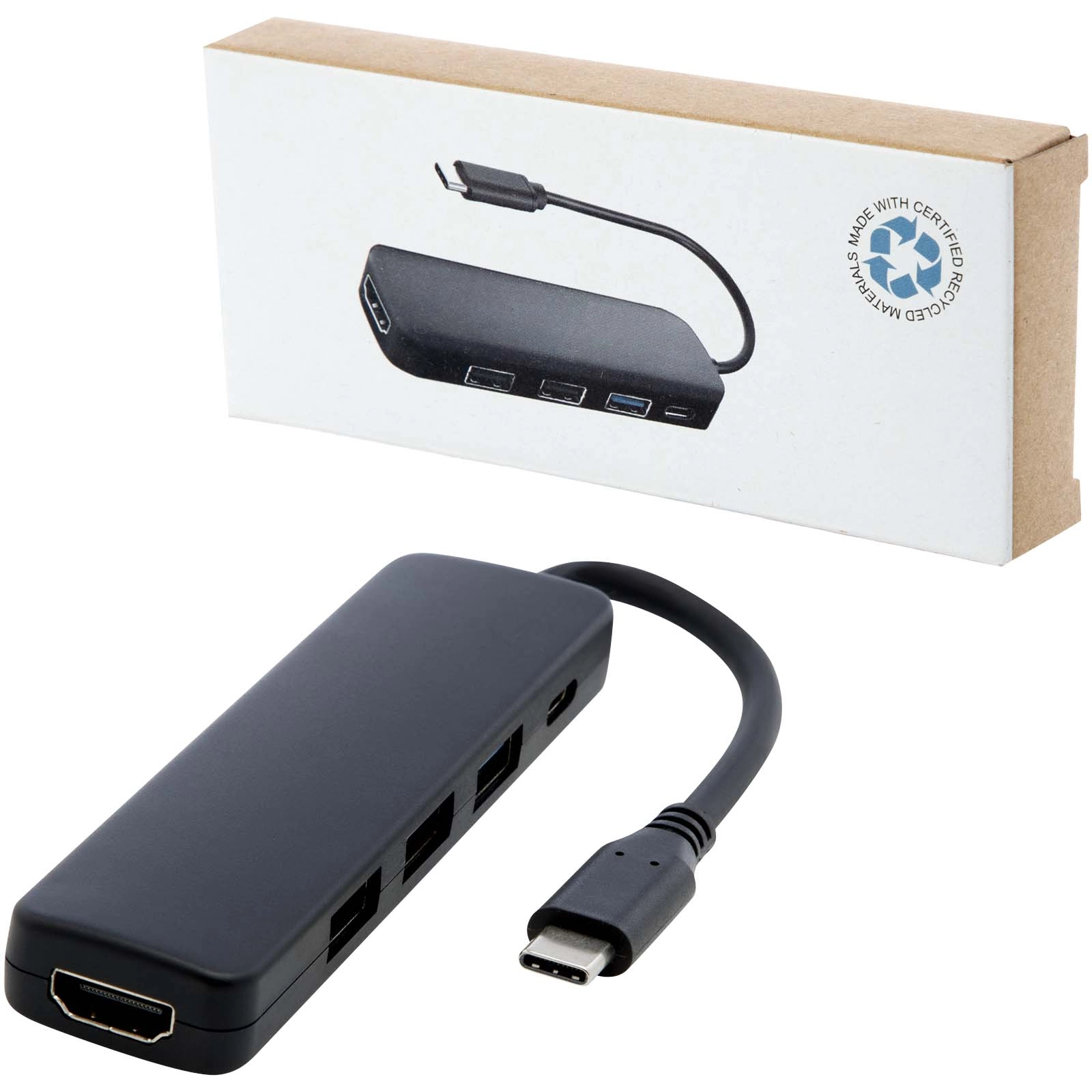 Immagine Adattatore multimediale USB 2.0-3.0 con porta HDMI in plastica riciclata certificata RCS Loop