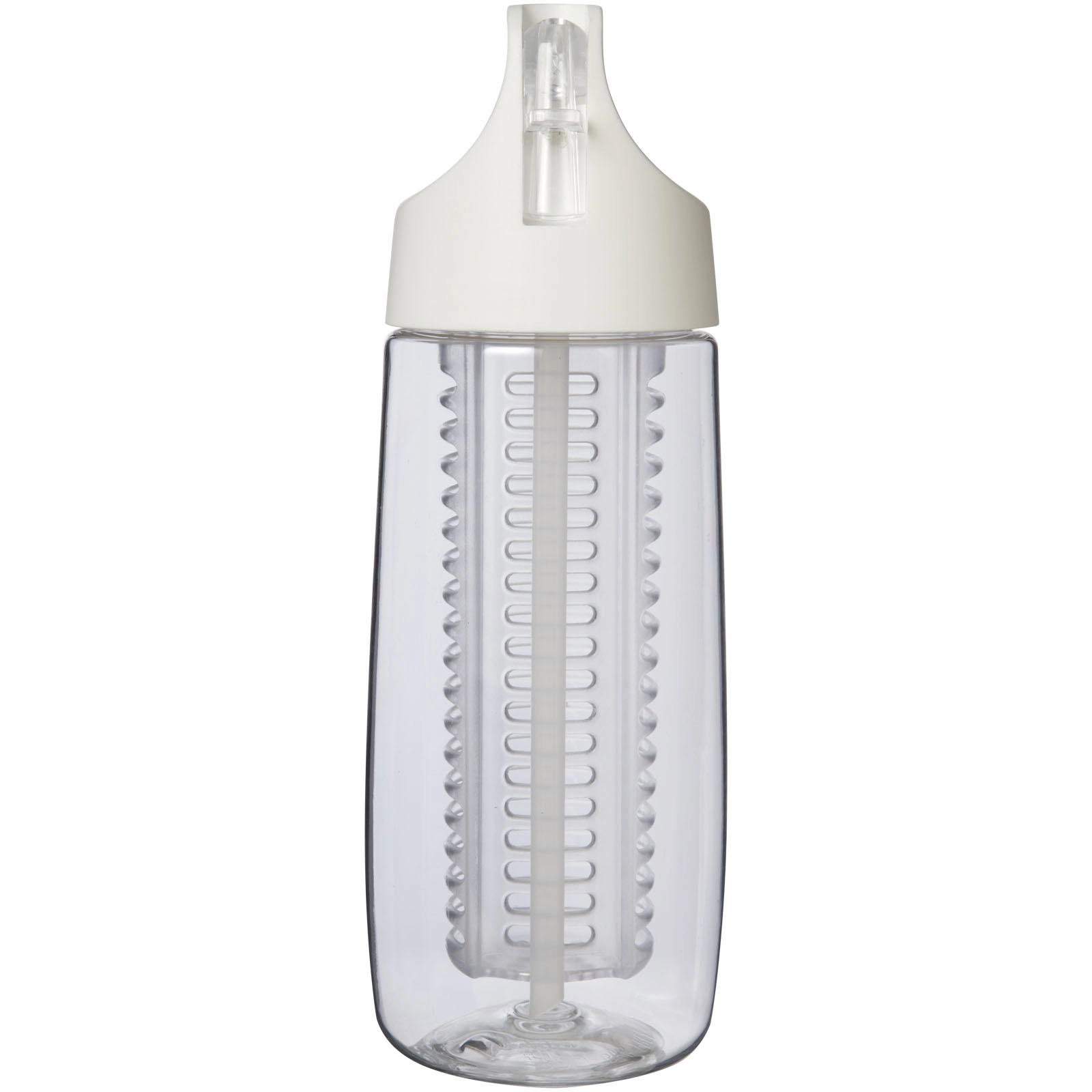 Immagine Borraccia sportiva in plastica riciclata da 700 ml con coperchio a scatto e infusore HydroFruit