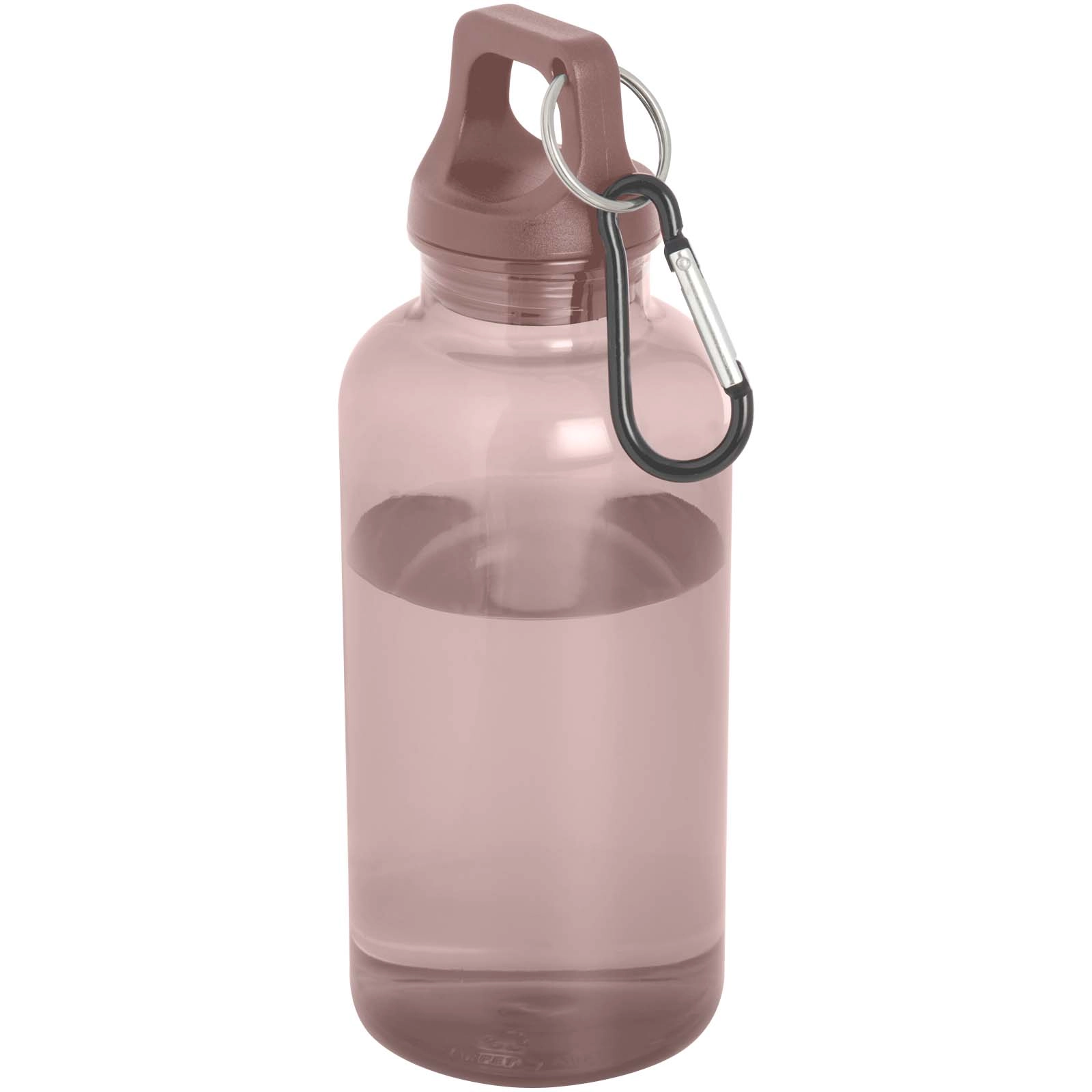 Immagine Borraccia in plastica riciclata certificata RCS da 400 ml con moschettone Oregon