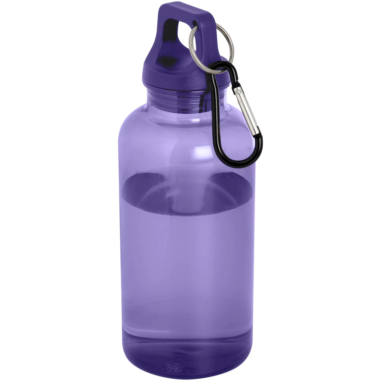 Immagine Borraccia in plastica riciclata certificata RCS da 400 ml con moschettone Oregon