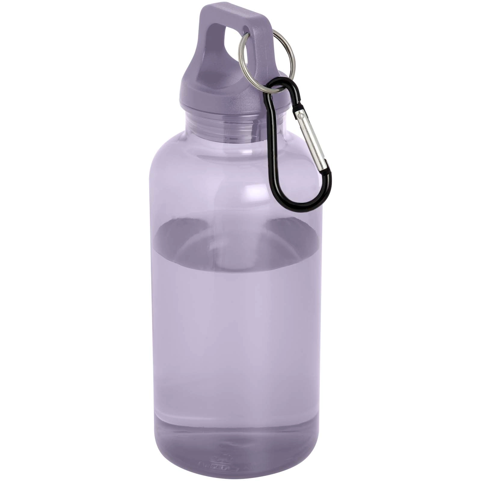 Immagine Borraccia in plastica riciclata certificata RCS da 400 ml con moschettone Oregon