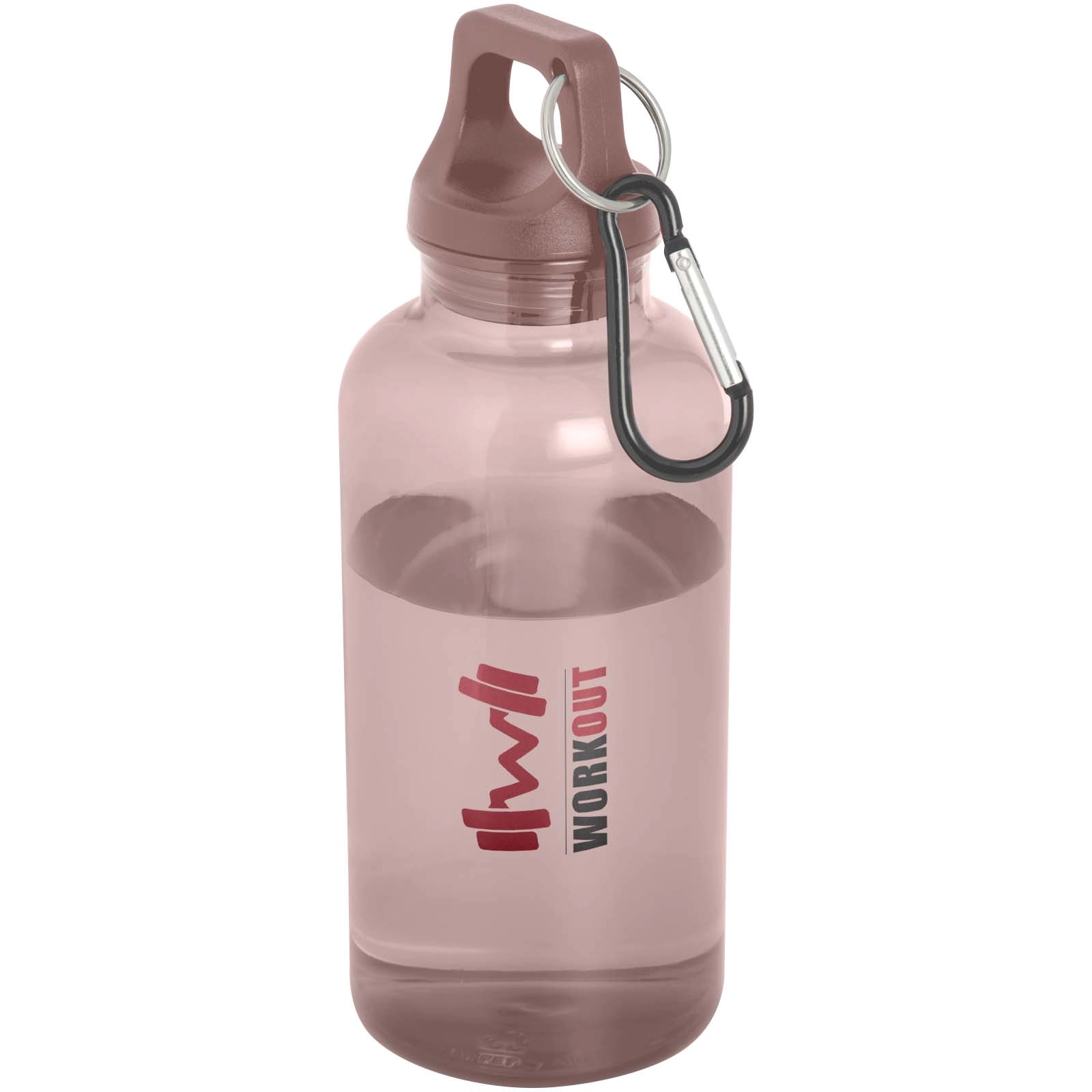 Immagine Borraccia in plastica riciclata certificata RCS da 400 ml con moschettone Oregon