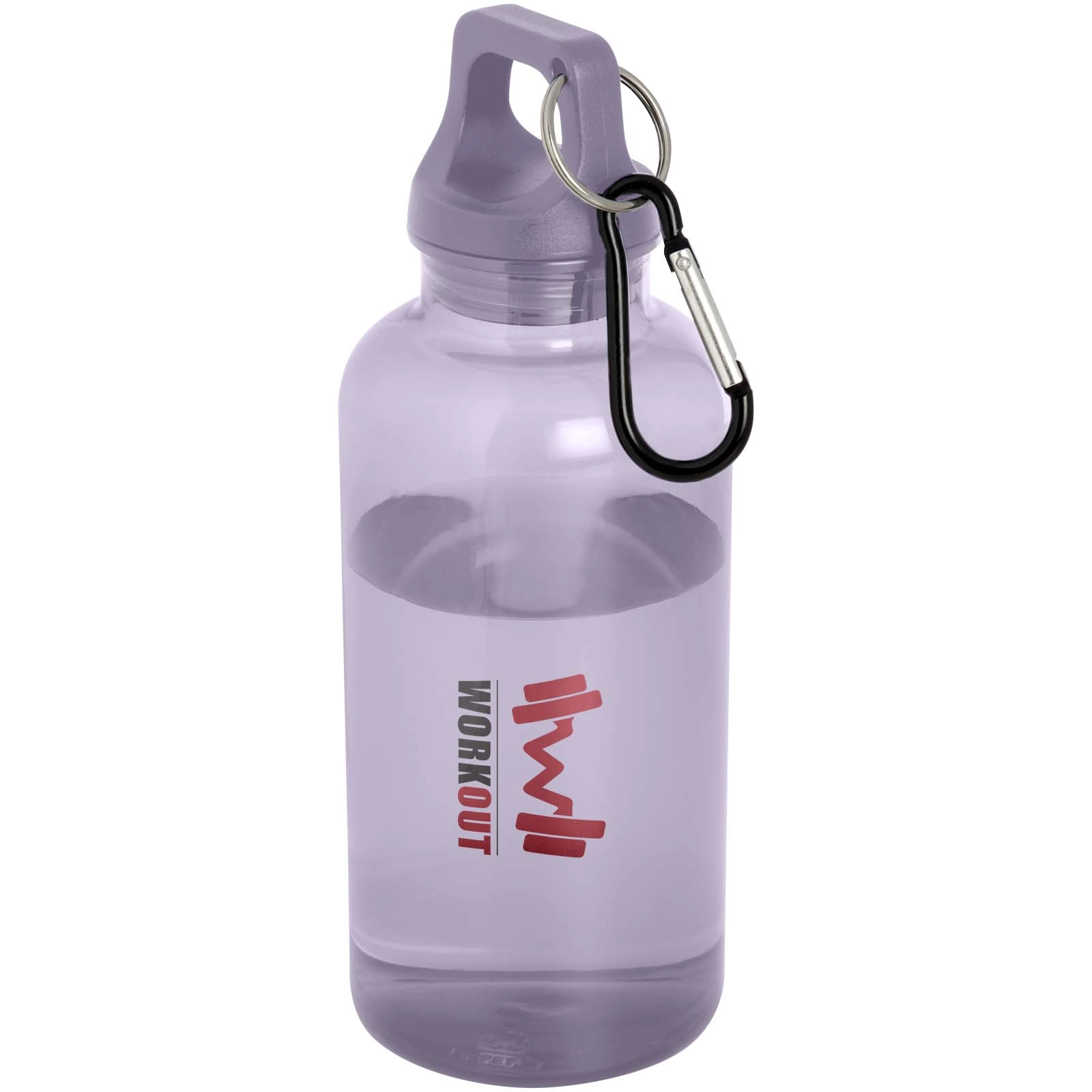 Immagine Borraccia in plastica riciclata certificata RCS da 400 ml con moschettone Oregon