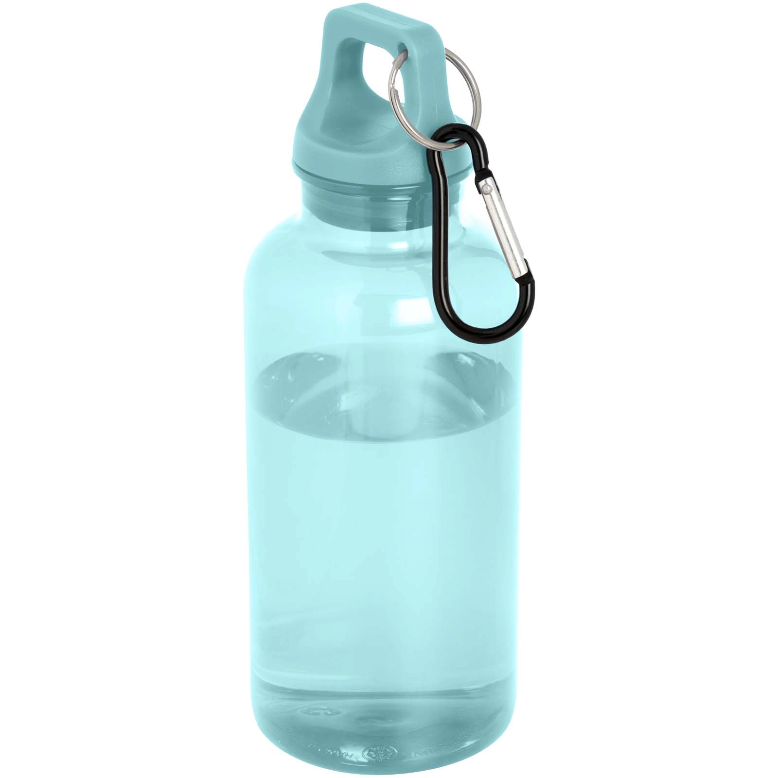 Immagine Borraccia in plastica riciclata certificata RCS da 400 ml con moschettone Oregon