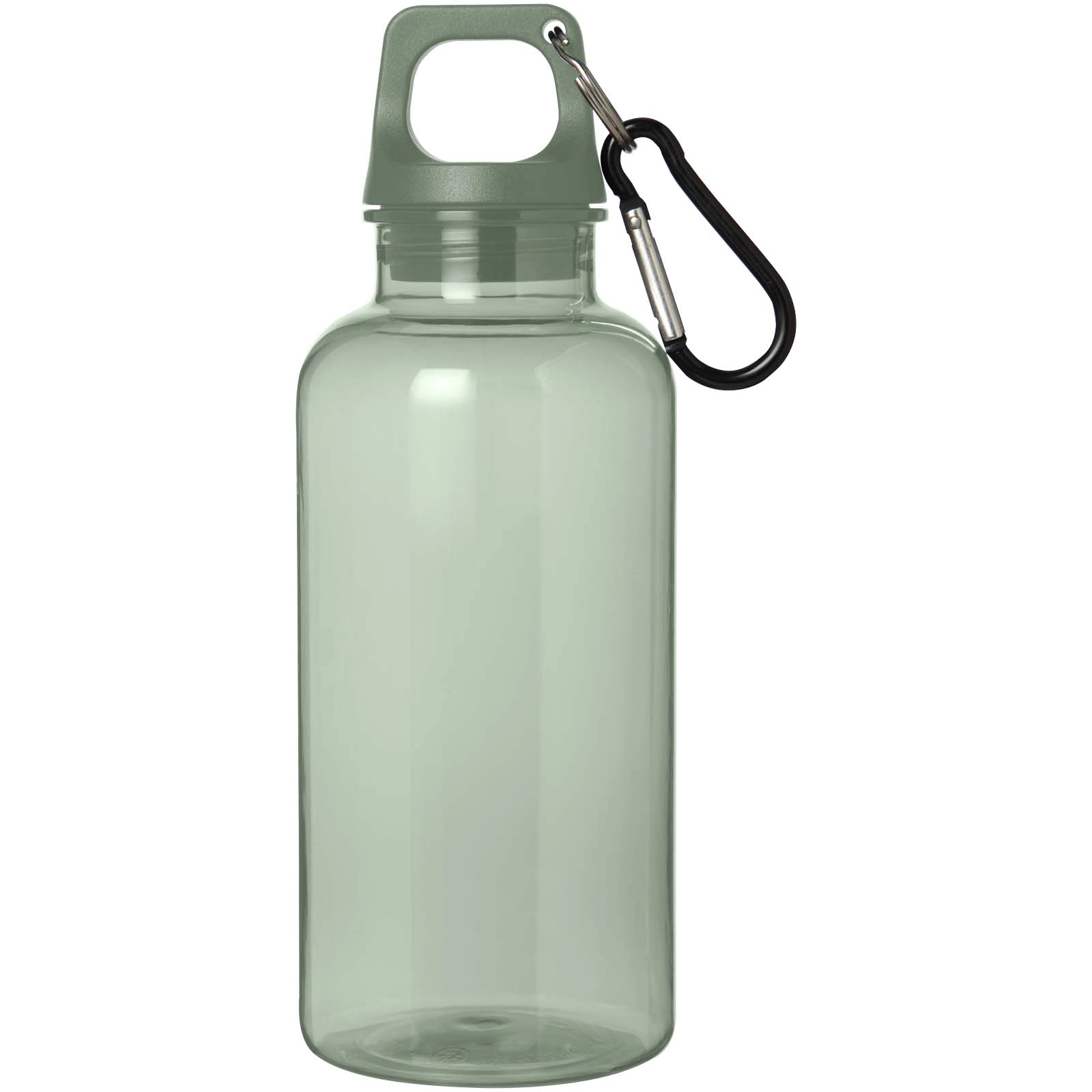 Immagine Borraccia in plastica riciclata certificata RCS da 400 ml con moschettone Oregon
