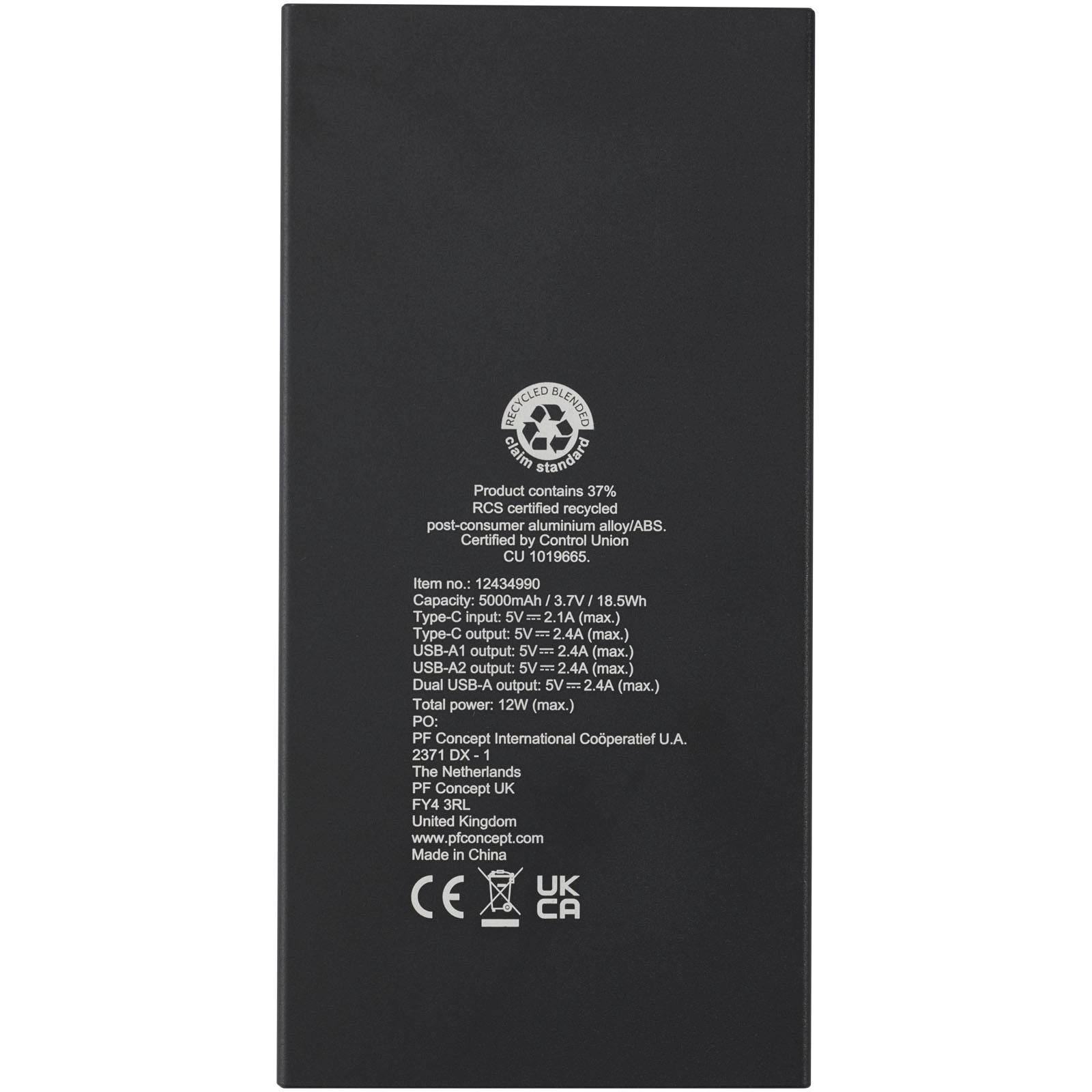 Immagine Power bank in alluminio riciclato da 5000 mAh Connect 