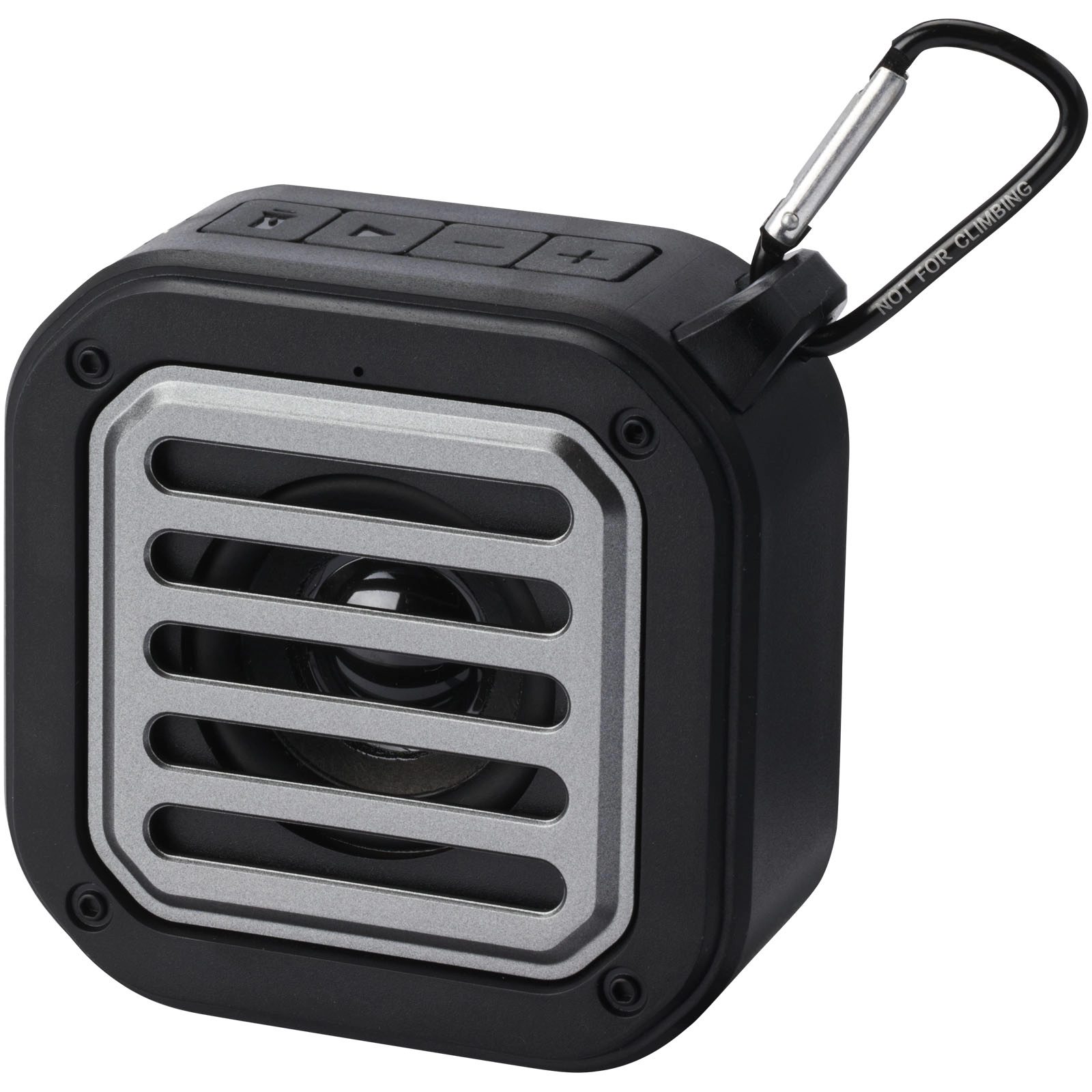 Immagine Speaker Bluetooth® IPX5 a ricarica solare in plastica riciclata RCS da 3 W con moschettone Solo 