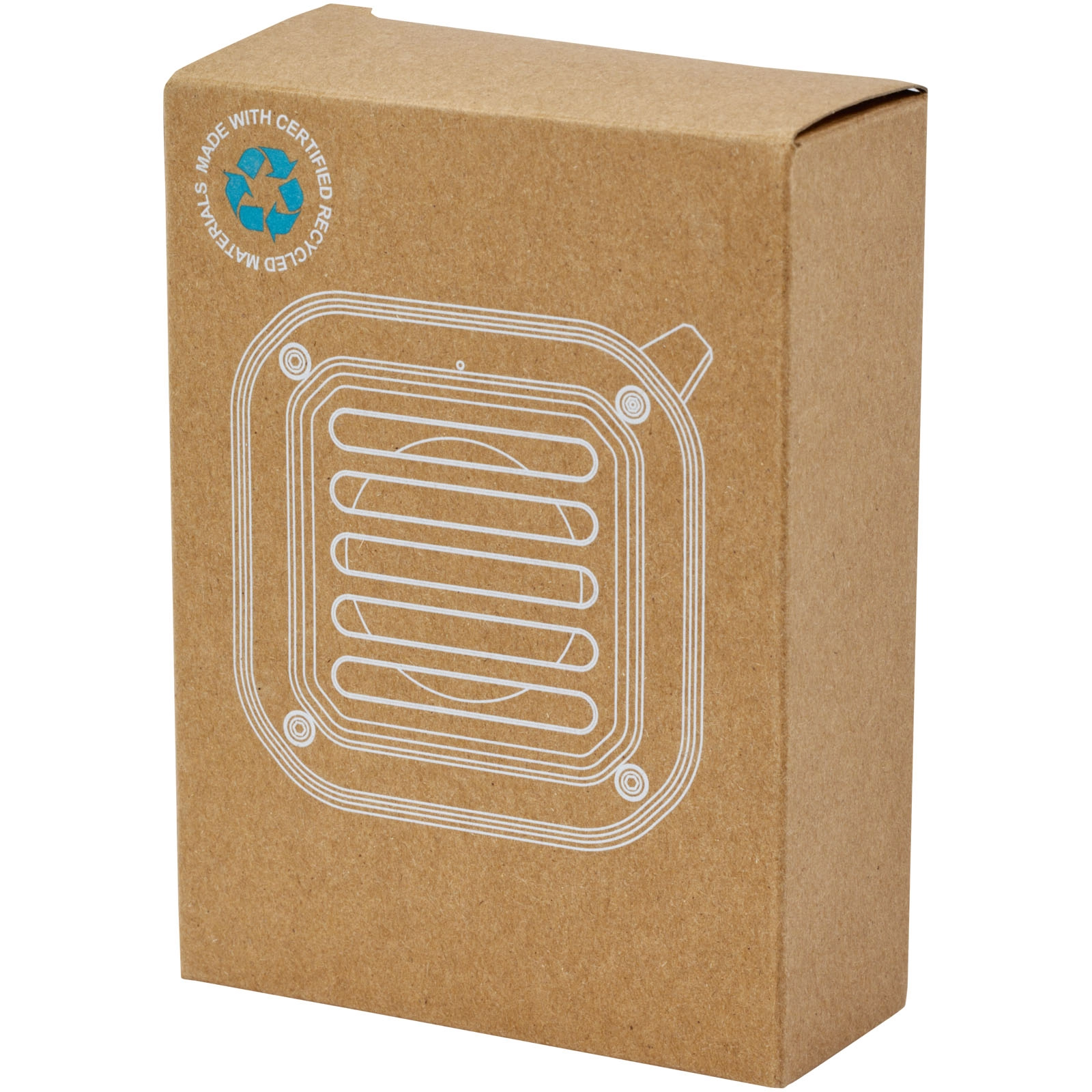 Immagine Speaker Bluetooth® IPX5 a ricarica solare in plastica riciclata RCS da 3 W con moschettone Solo 