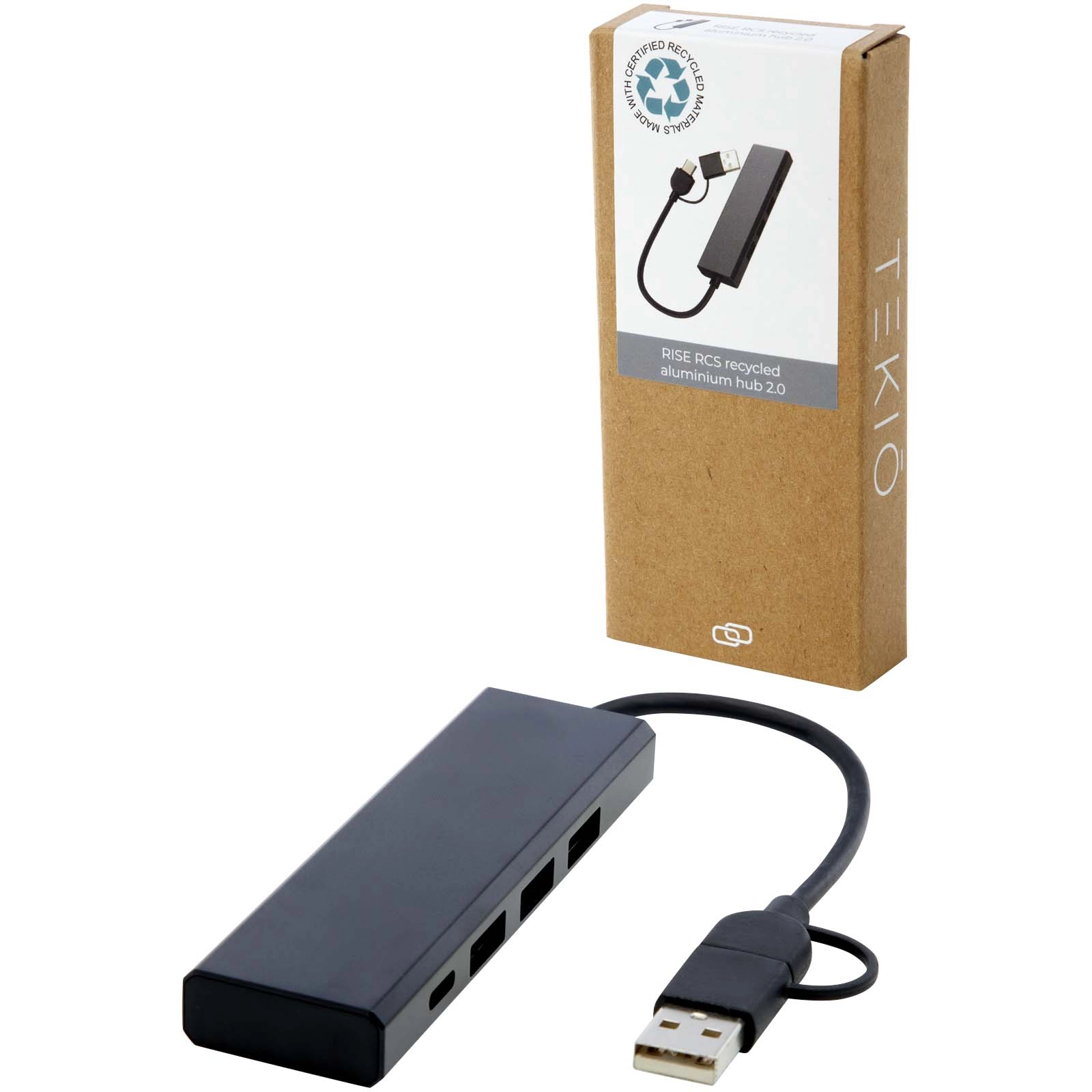 Immagine Hub USB 2.0 in alluminio riciclato RCS Rise