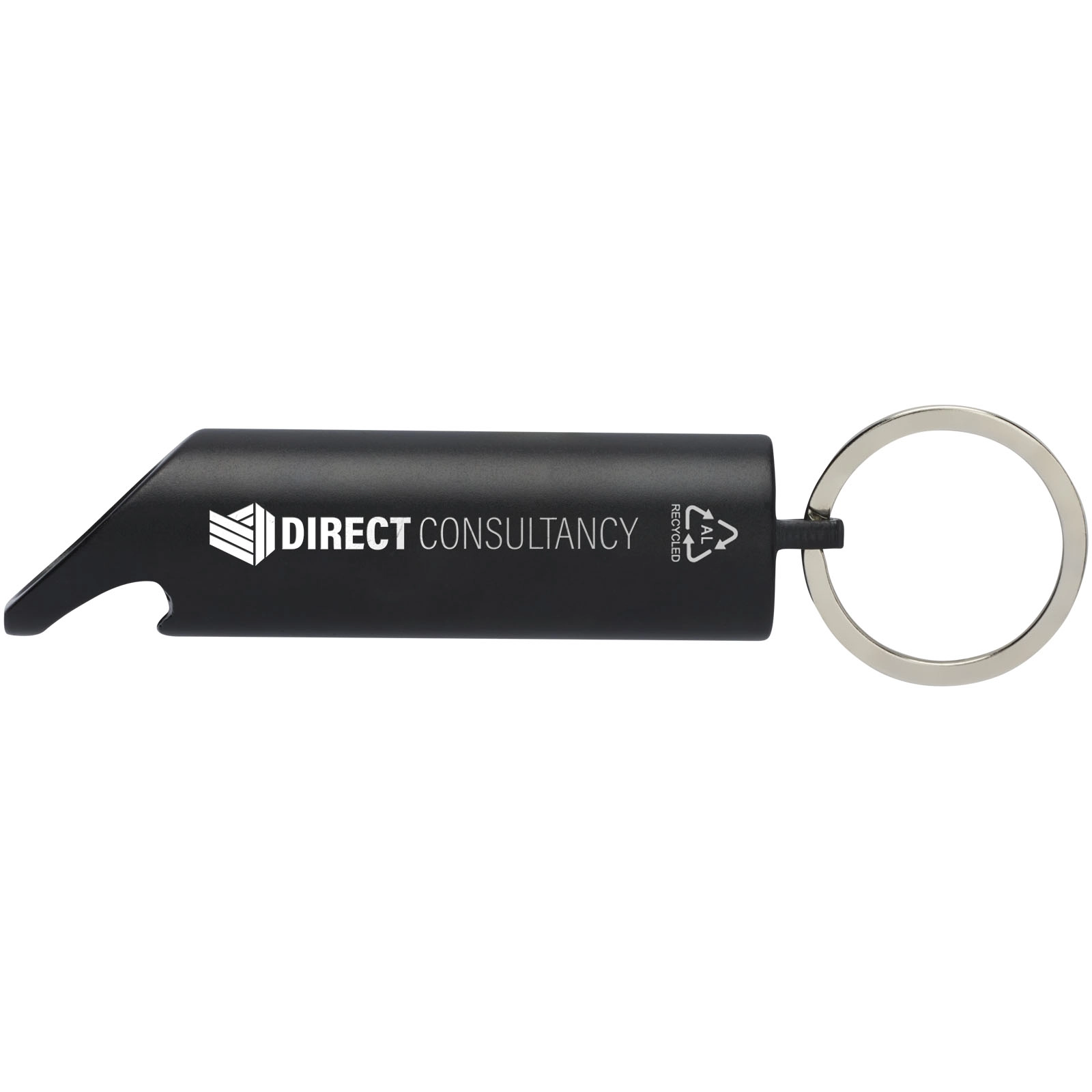 Immagine Portachiavi con torcia a LED e apribottiglie in alluminio riciclato IPX Flare