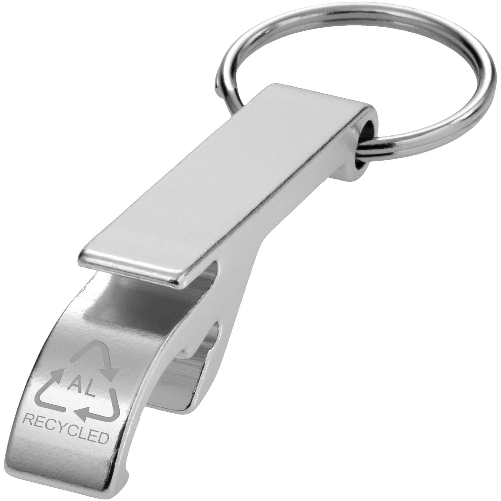 Immagine Portachiavi con apribottiglie e apriscatole in alluminio riciclato RCS Tao 