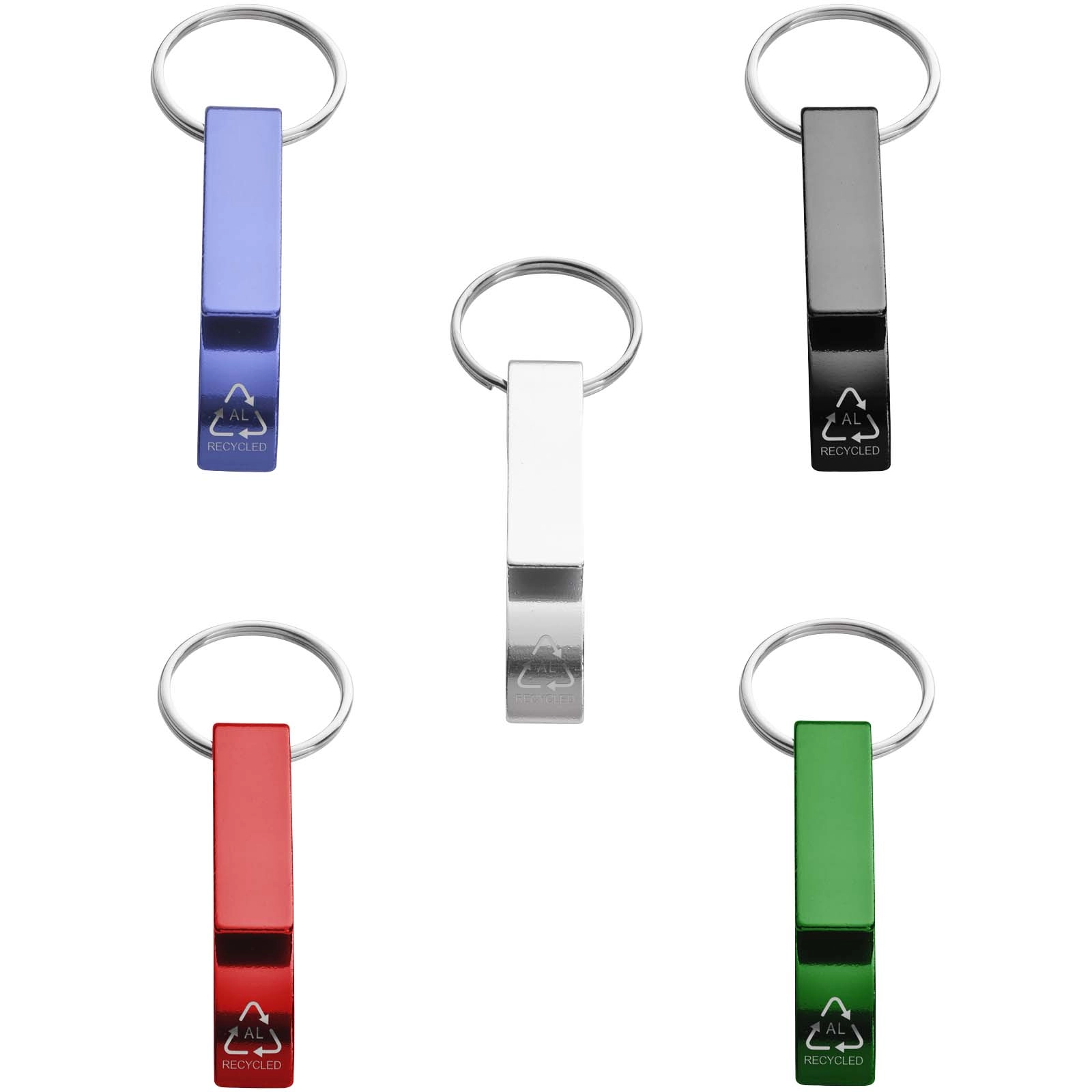 Immagine Portachiavi con apribottiglie e apriscatole in alluminio riciclato RCS Tao 