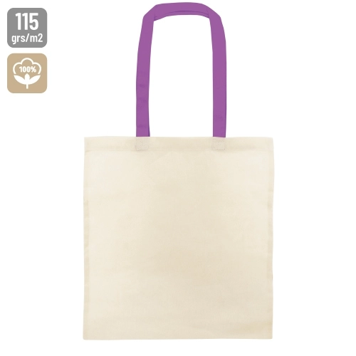 Immagine BORSA COTONE MANICO COLORATO 