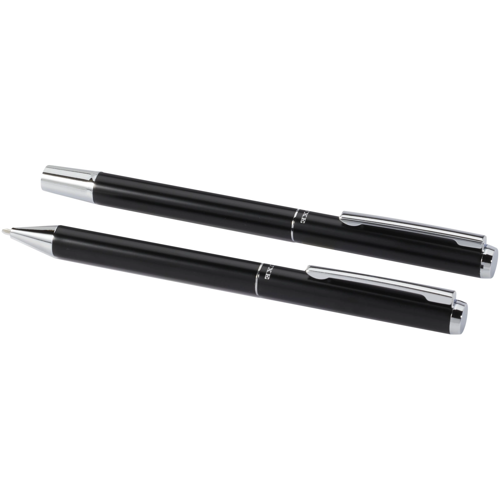Immagine Set regalo con penna a sfera e penna roller in alluminio riciclato Lucetto (inchiostro nero)