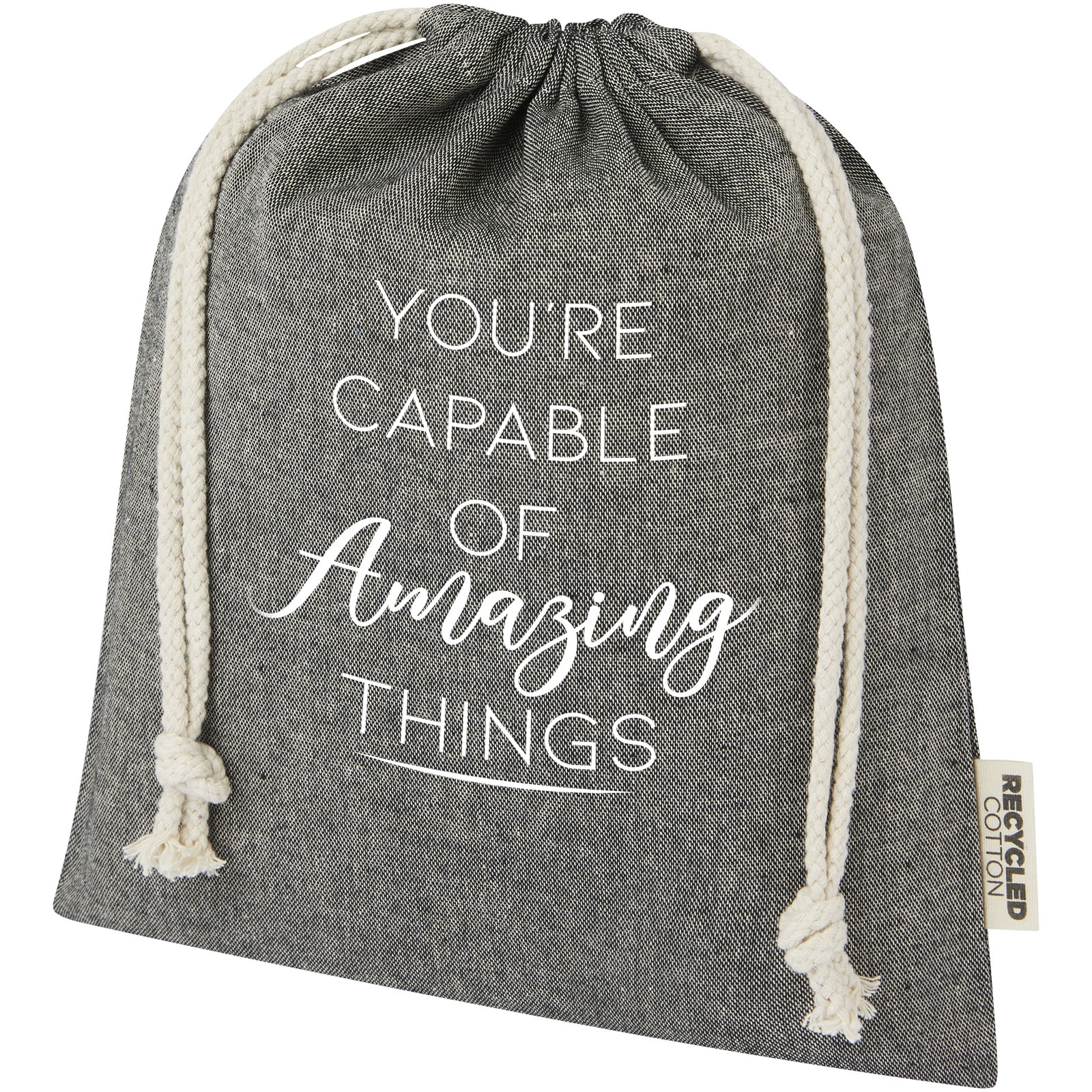 Immagine Sacchetto per confezione regalo medio in cotone riciclato 150 g/m² certificato GRS Pheebs - 1,5L