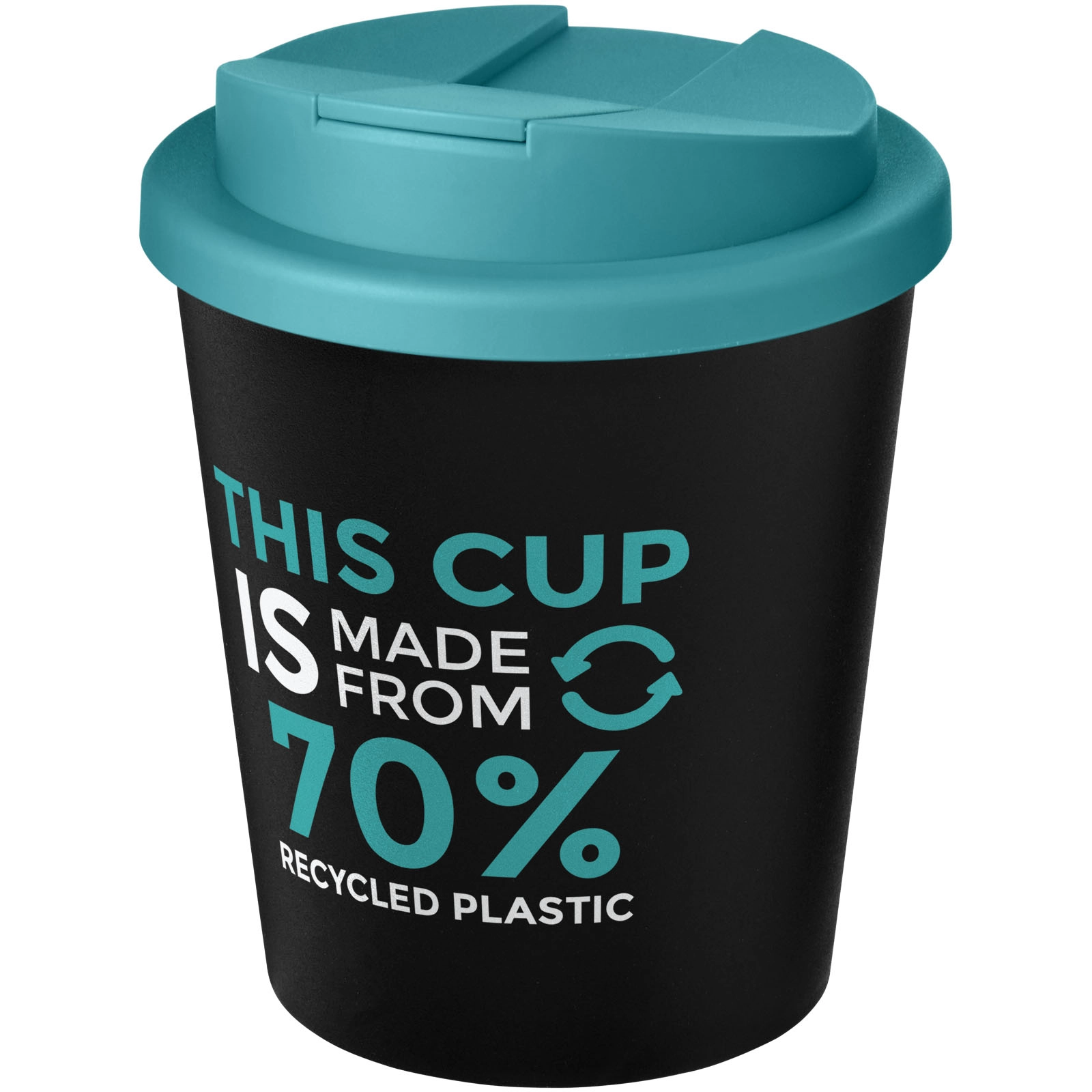 Immagine Bicchiere Americano® Espresso Eco da 250 ml in materiale riciclato con coperchio a prova di perdita