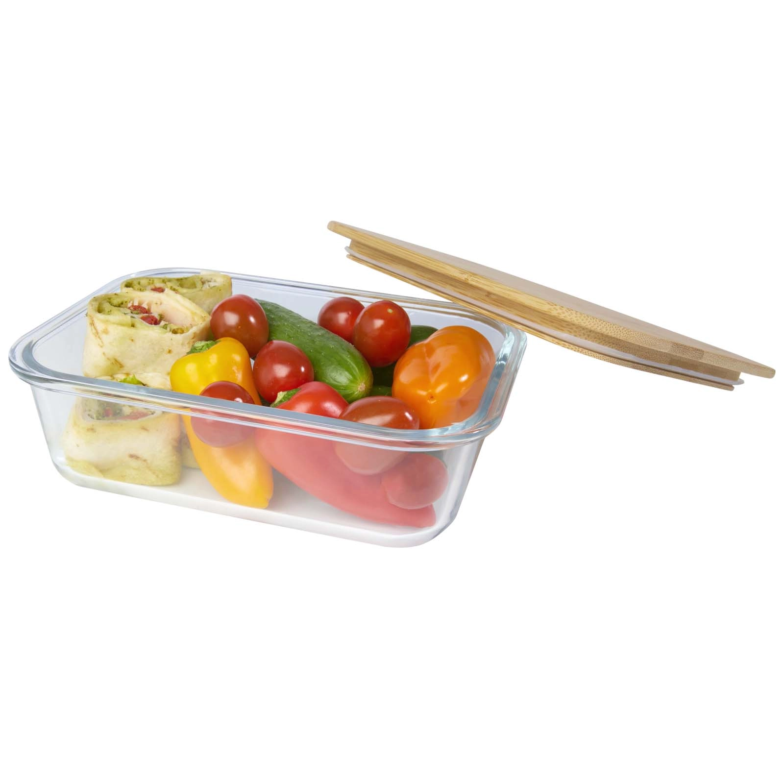 Immagine Contenitore per pranzo Roby di vetro con coperchio in bambù
