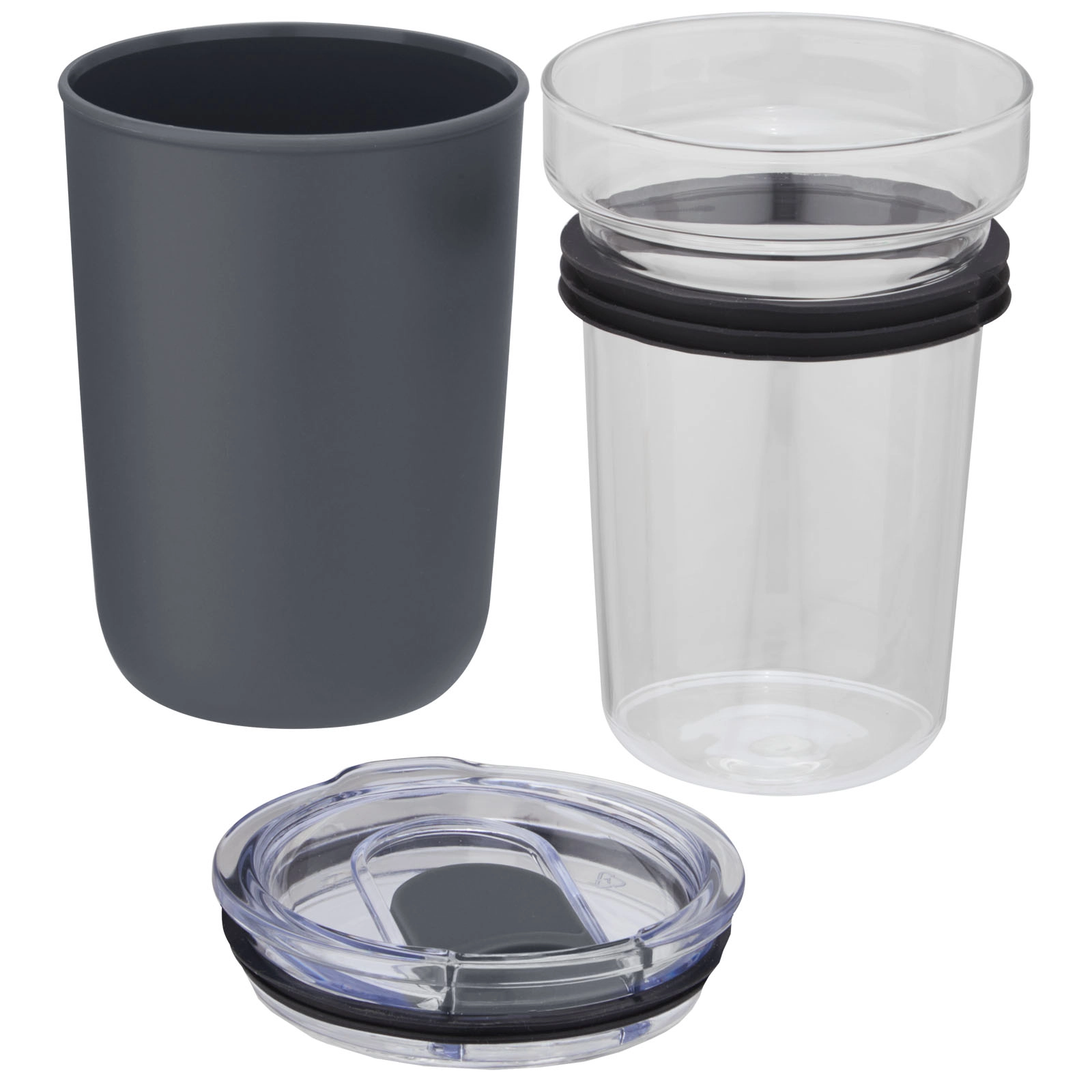 Immagine Bicchiere Bello da 420 ml in vetro con parete esterna in plastica riciclata