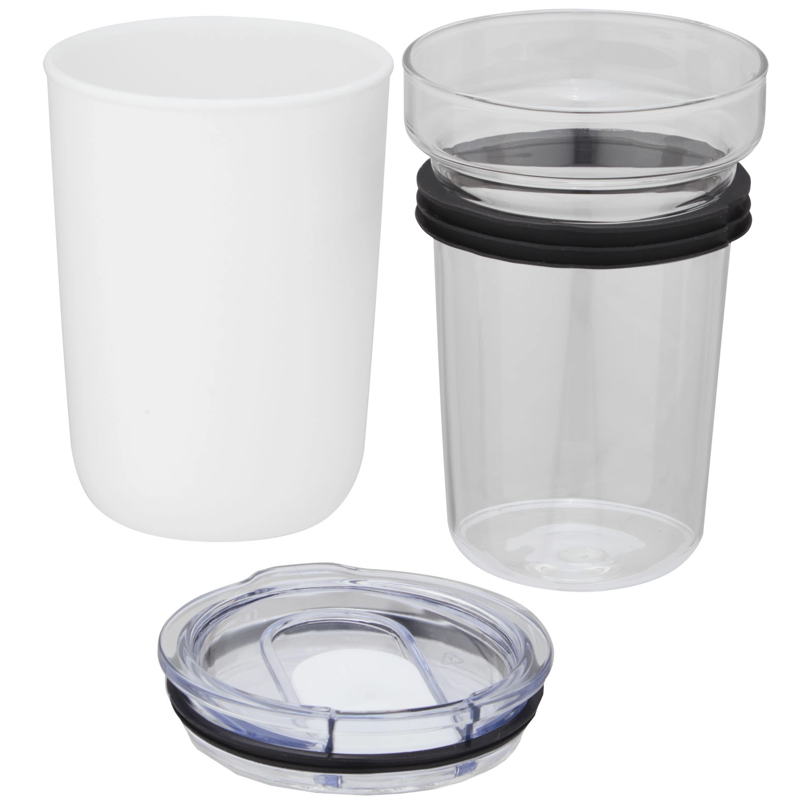 Immagine Bicchiere Bello da 420 ml in vetro con parete esterna in plastica riciclata