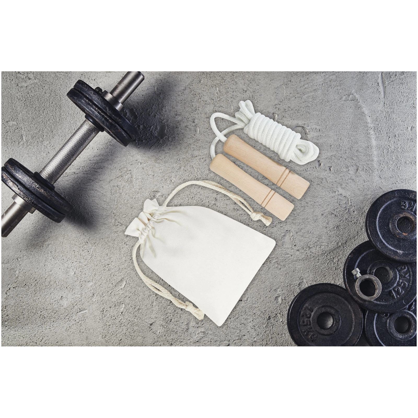 Immagine Corda per saltare Denise in legno con custodia in cotone