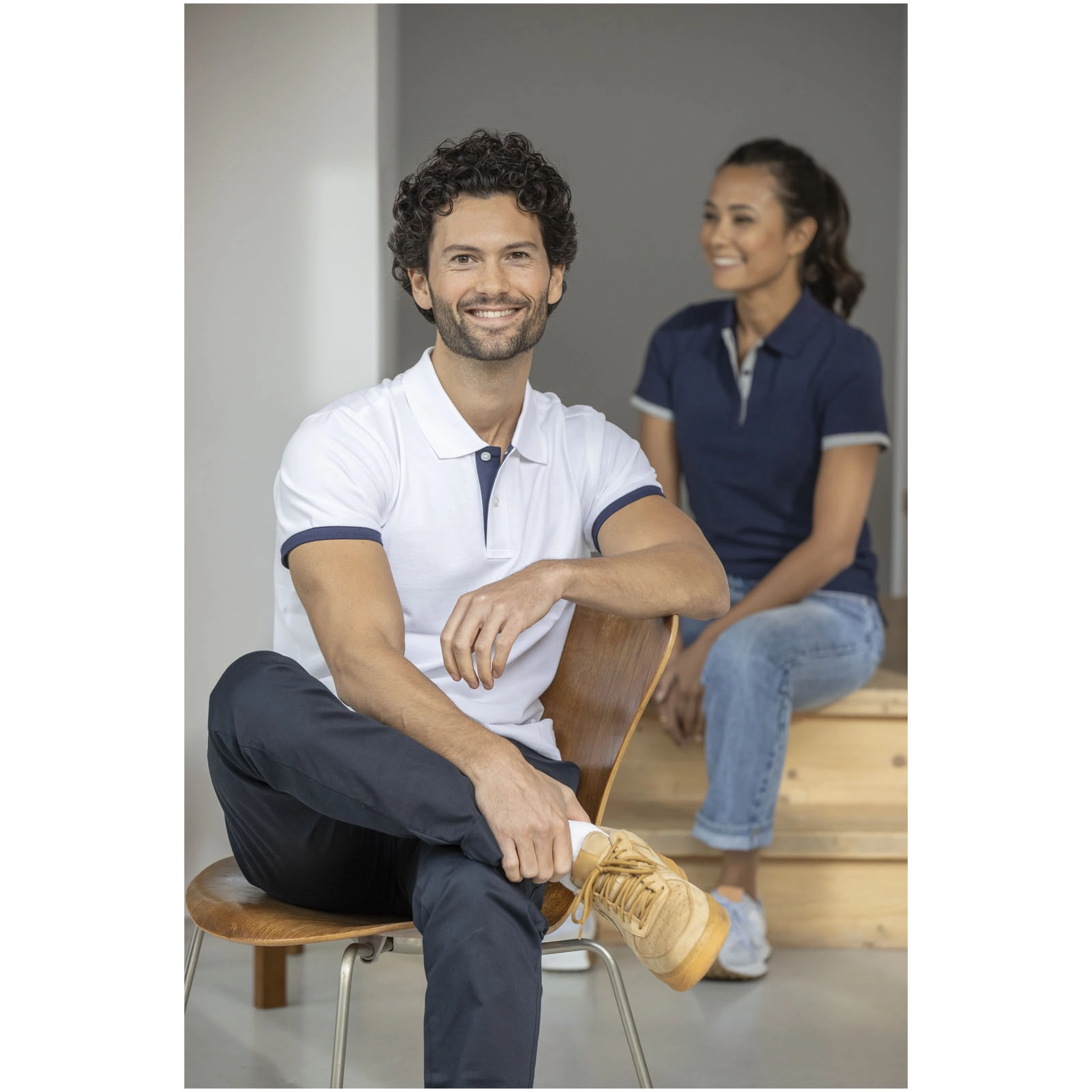 Immagine Polo Morgan da uomo bicolore a manica corta