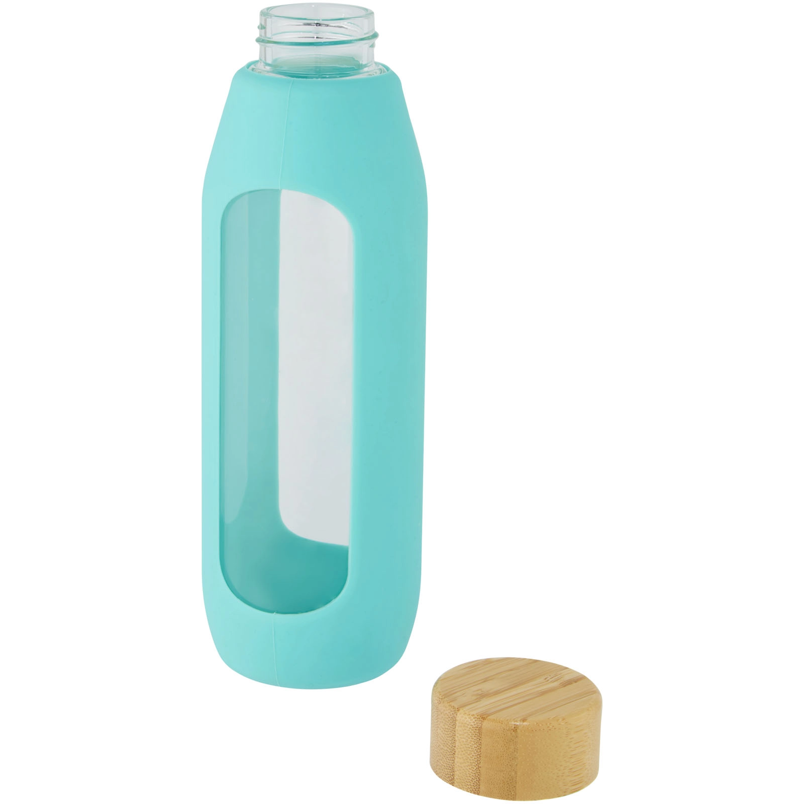 Immagine Borraccia in vetro borosilicato da 600 ml con impugnatura in silicone Tidan