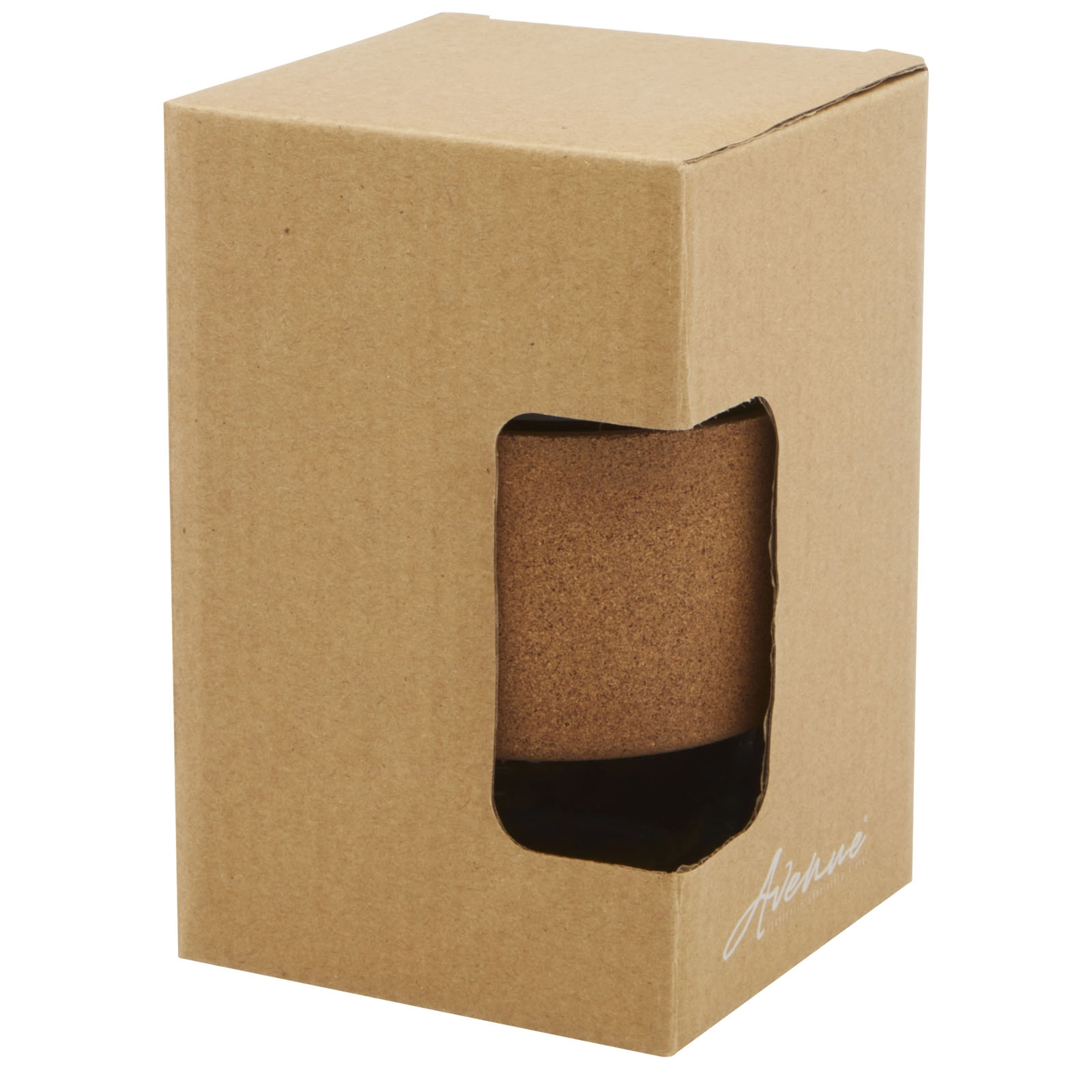 Immagine Bicchiere da 360 ml in vetro borosilicato con impugnatura in sughero e coperchio in silicone Lidan