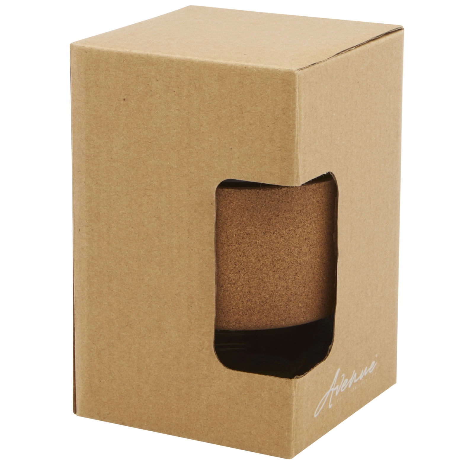 Immagine Bicchiere da 360 ml in vetro borosilicato con impugnatura in sughero e coperchio in silicone Lidan
