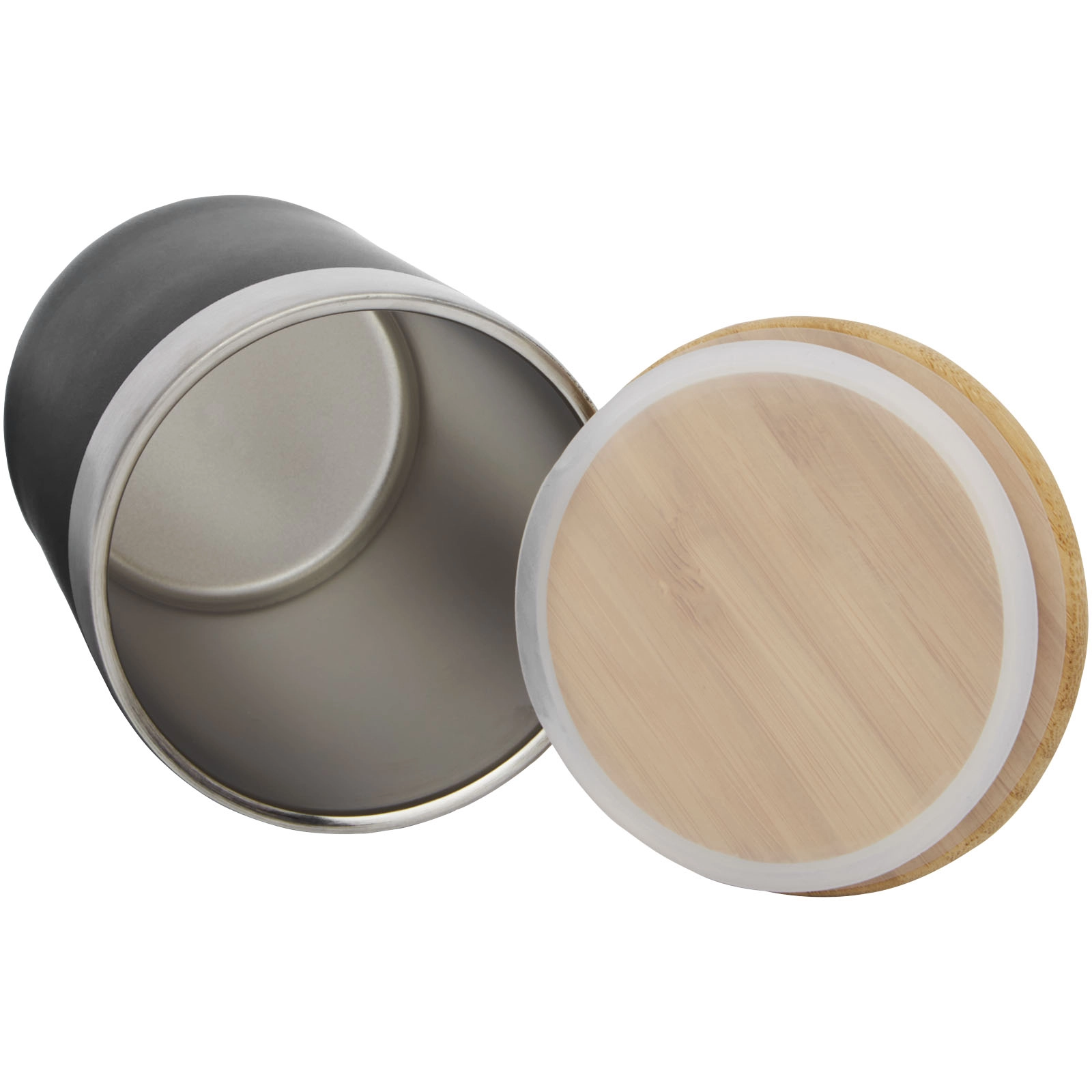 Immagine Bicchiere termico in acciaio inossidabile con isolamento sottovuoto in rame e coperchio in bambù da 330 ml Lagan