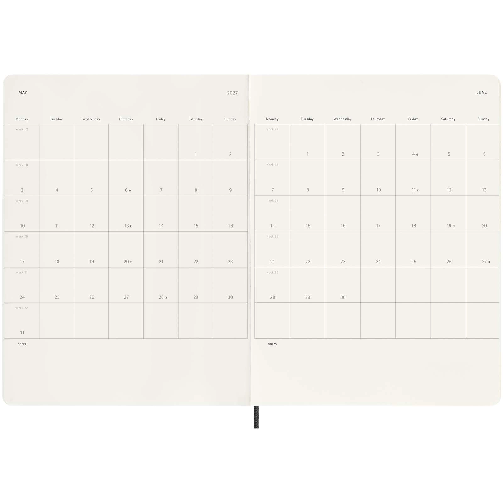 Immagine Blocco note 12 mesi formato XL con copertina morbida Moleskine