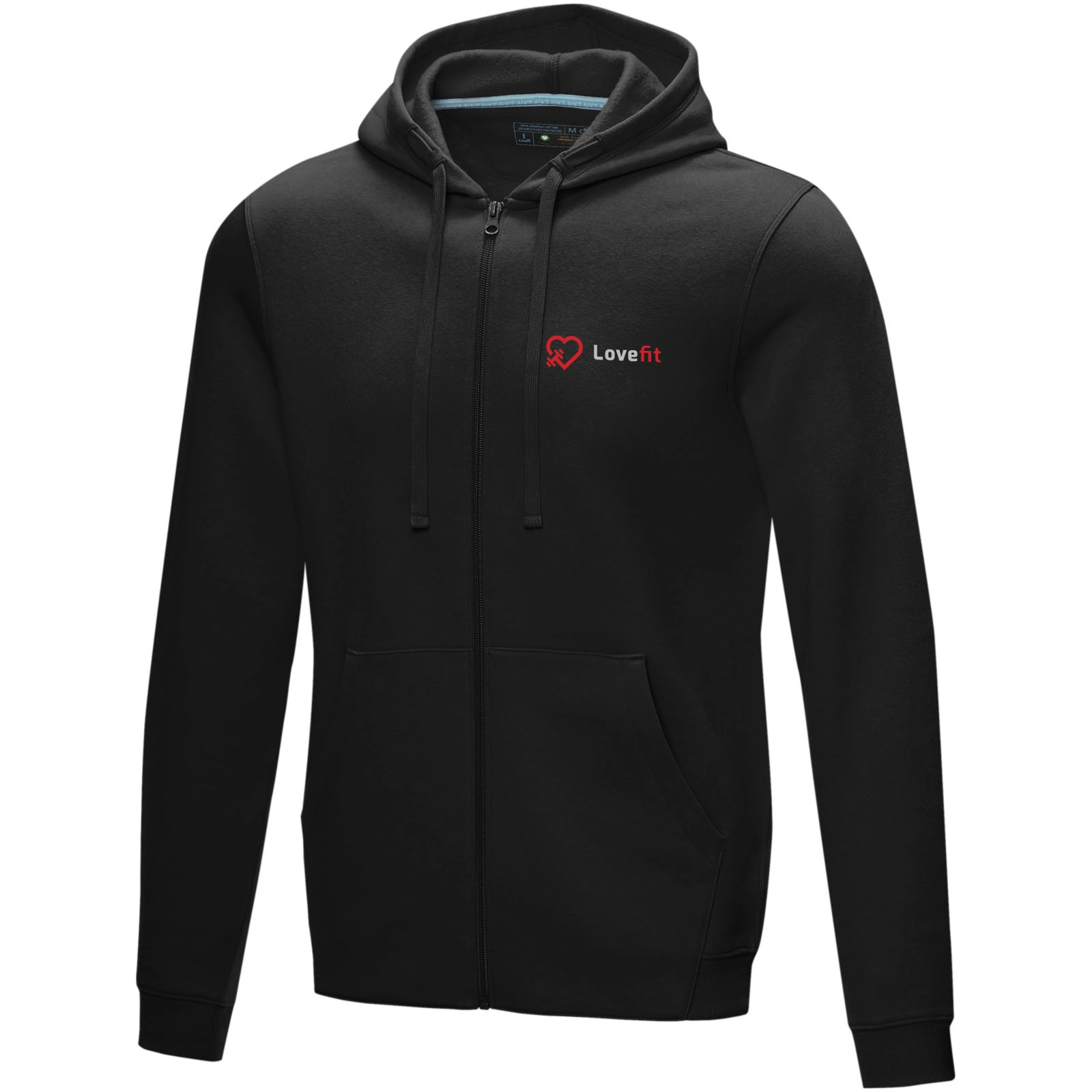 Immagine Felpa Ruby da uomo con cappuccio e full zip in tessuto organico riciclato