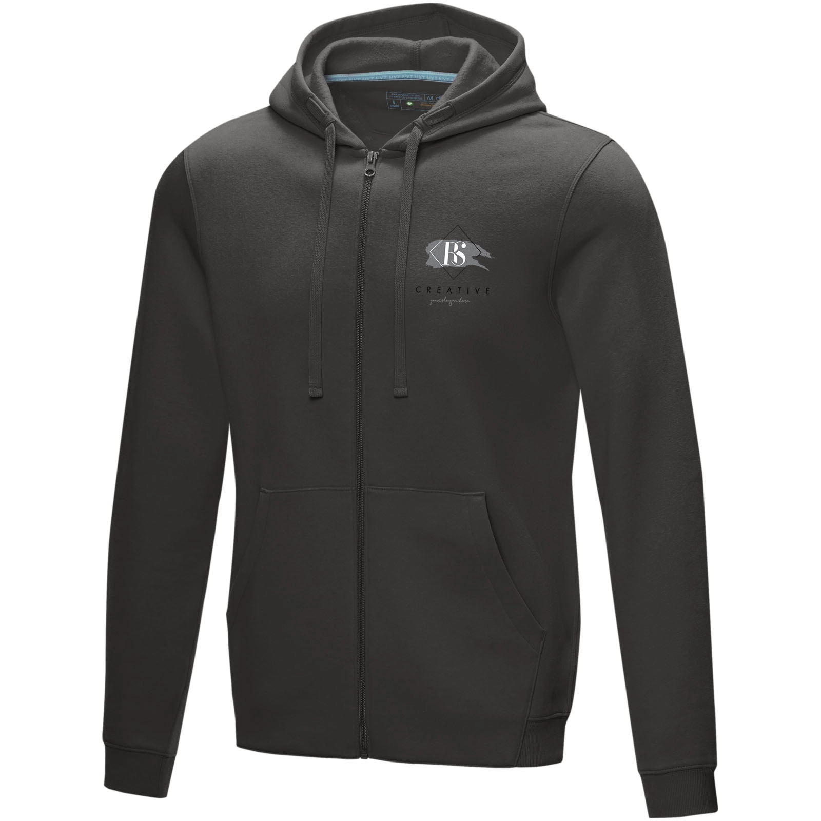 Immagine Felpa Ruby da uomo con cappuccio e full zip in tessuto organico riciclato