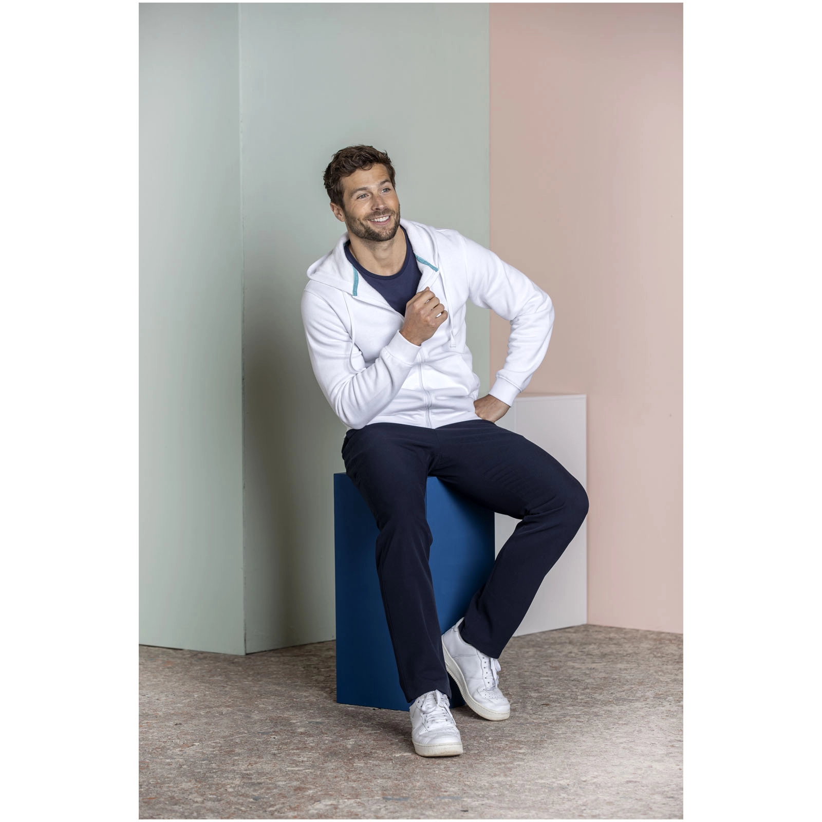 Immagine Felpa Ruby da uomo con cappuccio e full zip in tessuto organico riciclato