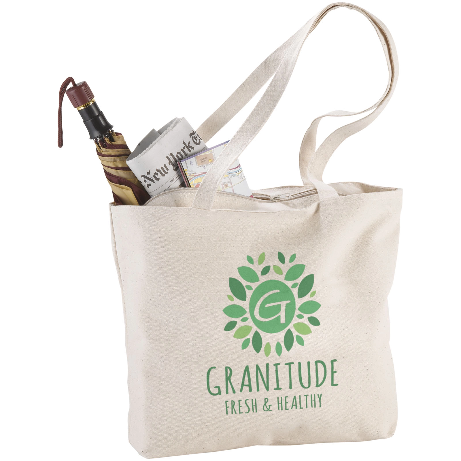 Immagine Shopper in cotone 320 g/m² con zip Ningbo - 15L