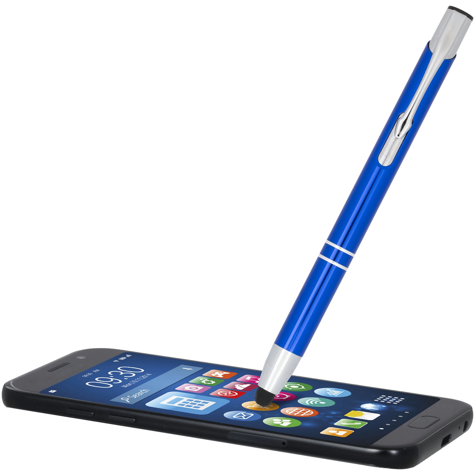 Immagine Penna a sfera metallica con stylus Moneta (inchiostro blu)