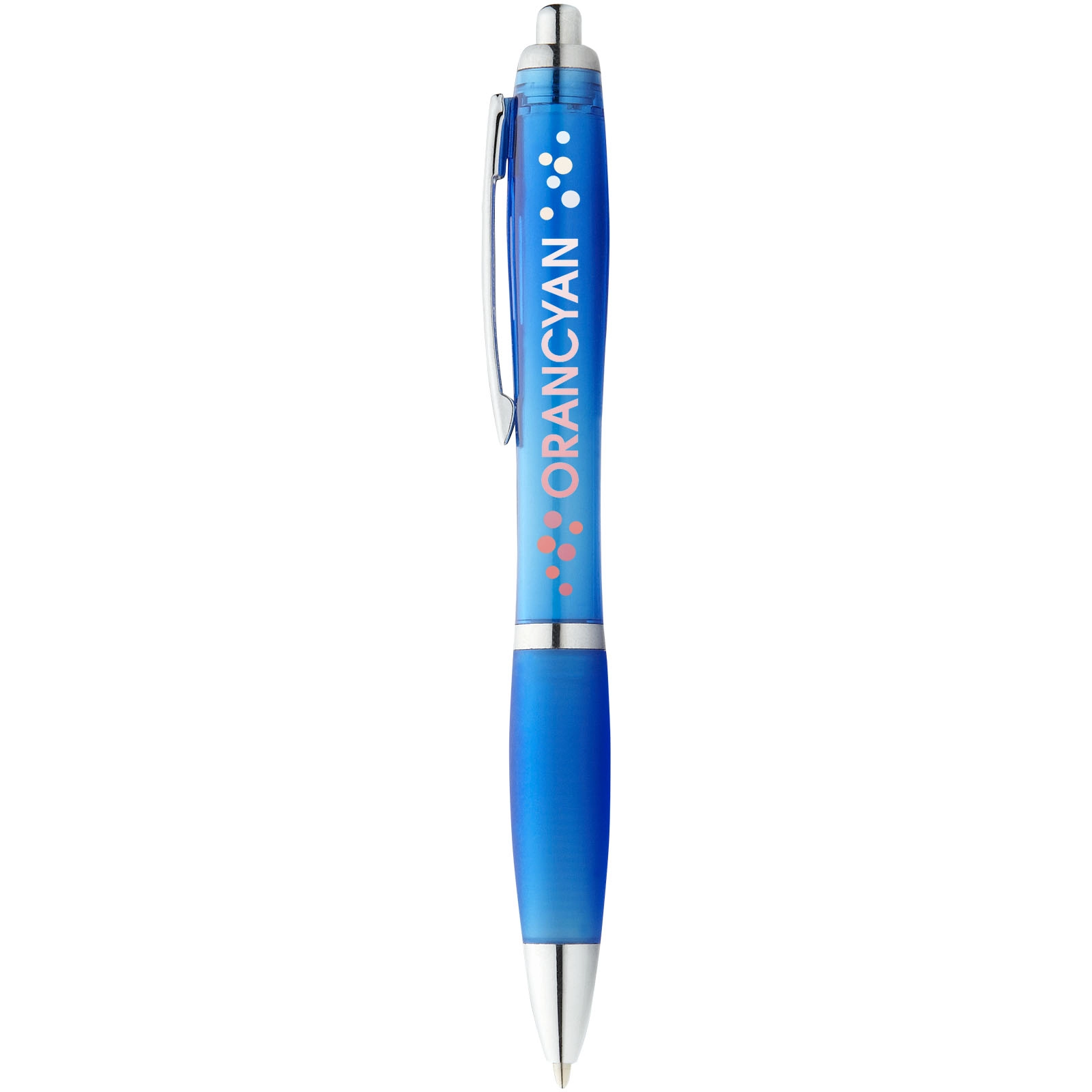 Immagine Penna a sfera con fusto e impugnatura colorati Nash (inchiostro blu)