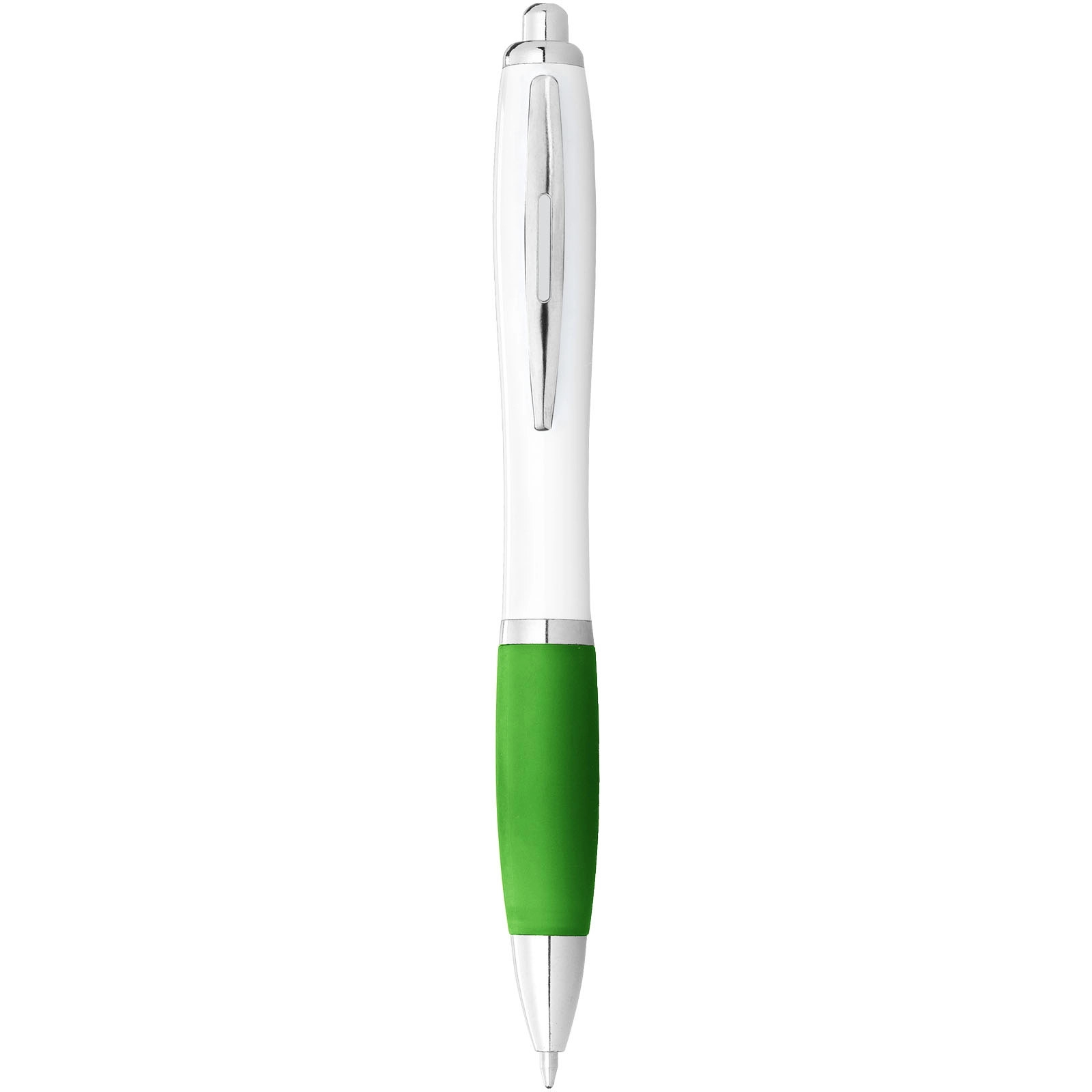 Immagine Penna a sfera con fusto bianco e impugnatura colorata Nash (inchiostro blu)