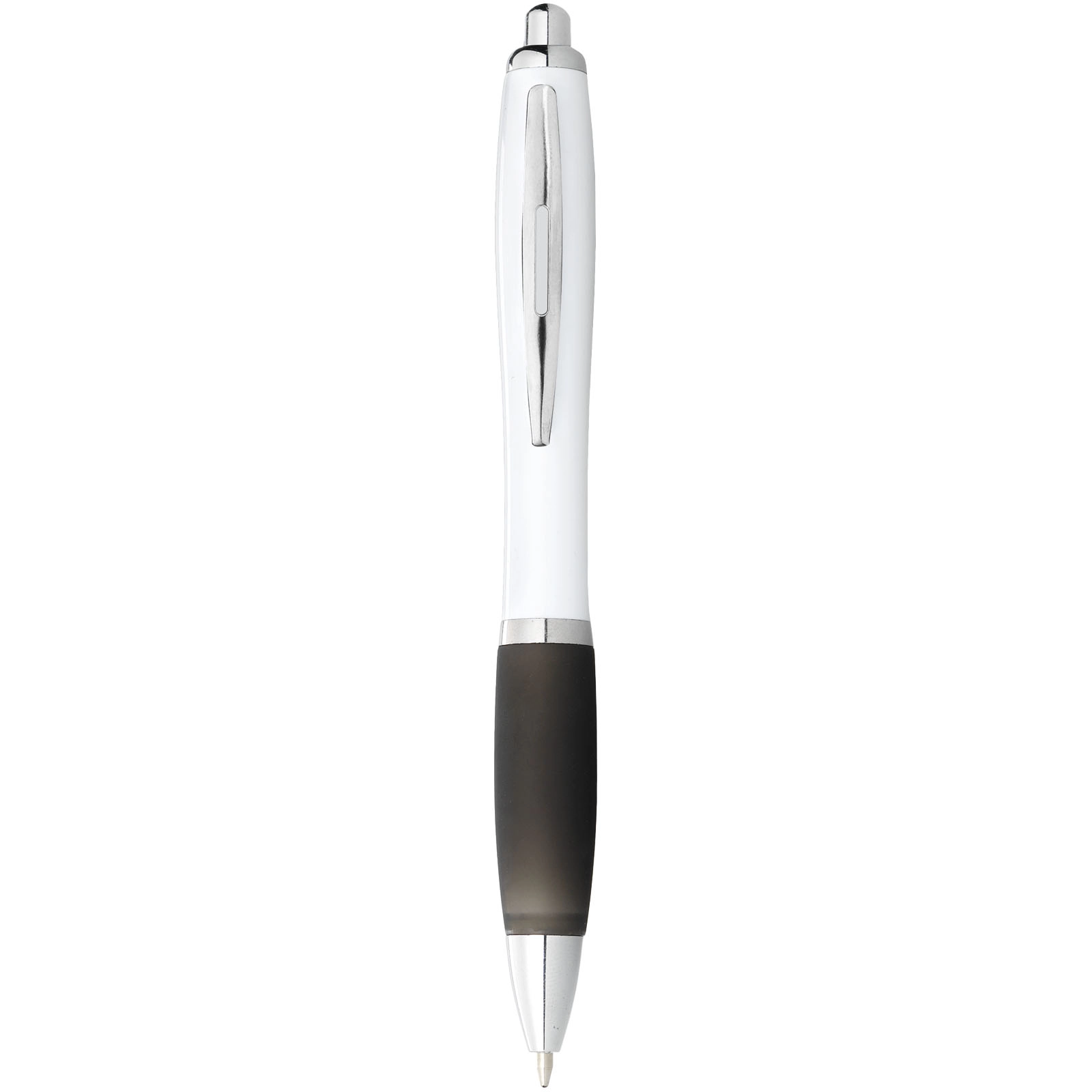 Immagine Penna a sfera con fusto bianco e impugnatura colorata Nash (inchiostro blu)