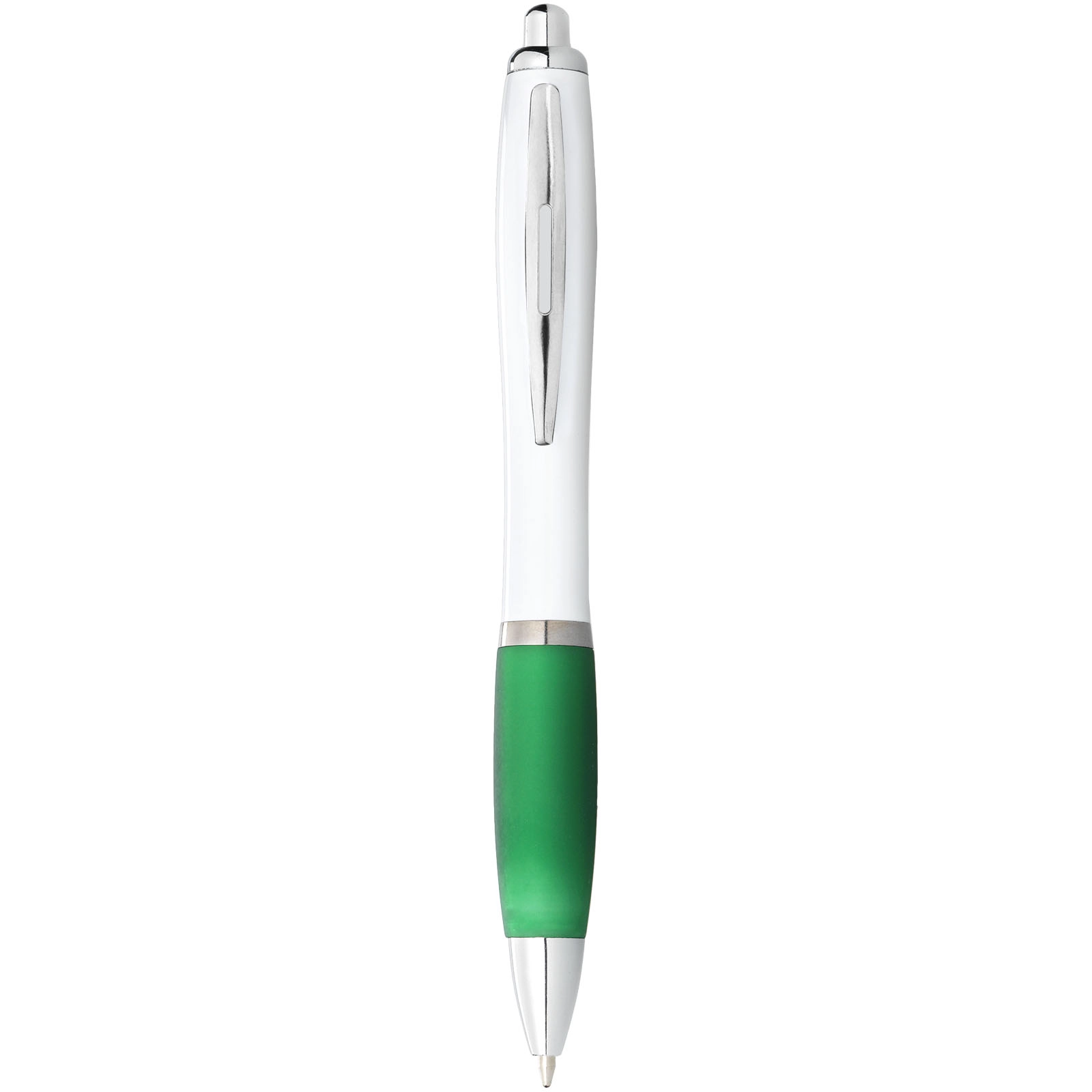 Immagine Penna a sfera con fusto bianco e impugnatura colorata Nash (inchiostro blu)