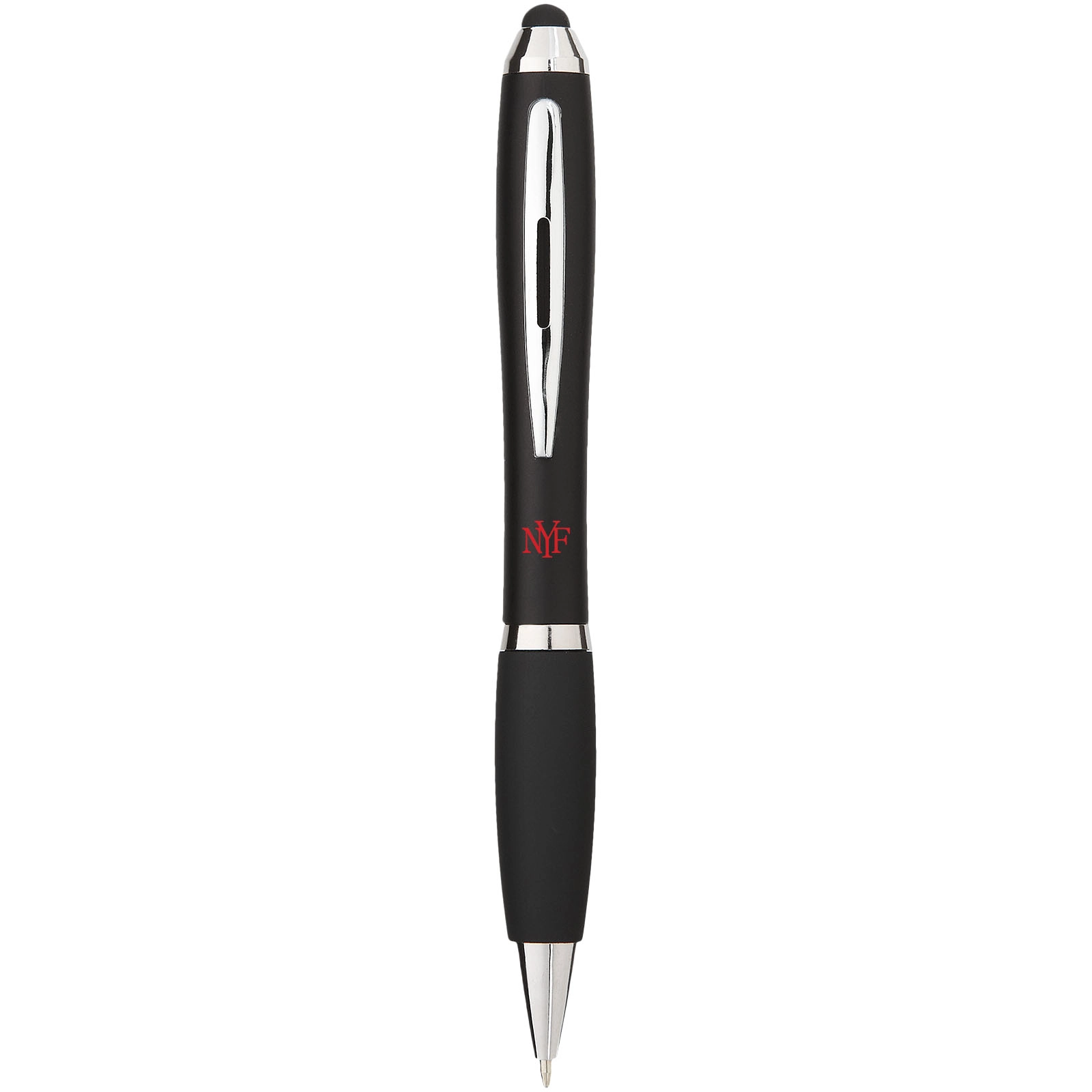 Immagine Penna a sfera con stylus e impugnatura nera Nash (inchiostro nero)