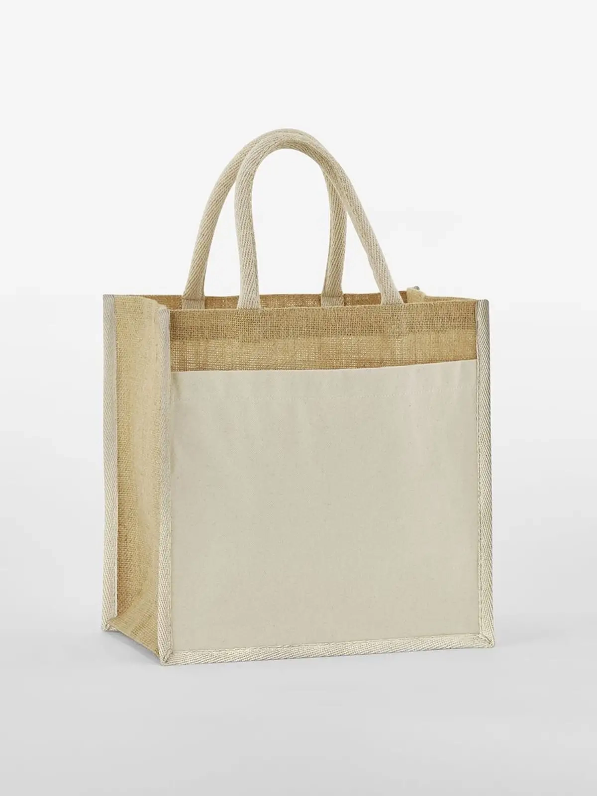 Immagine Cotton Pocket Natural Starched Jute Midi Tote