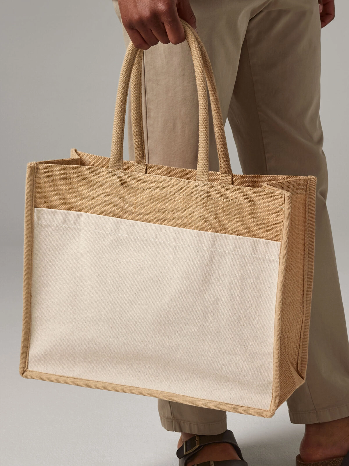Immagine Cotton Pocket Natural Starched Jute Shopper