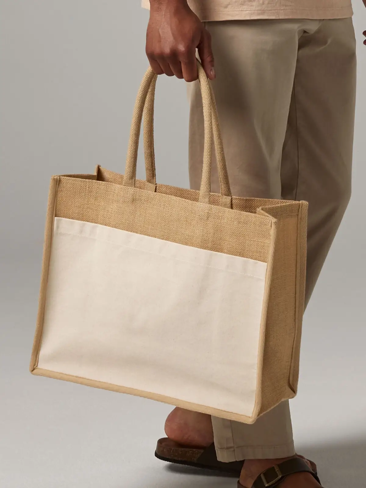 Immagine Cotton Pocket Natural Starched Jute Shopper