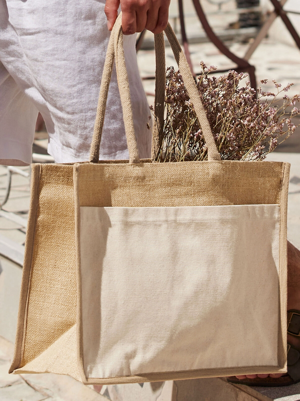 Immagine Cotton Pocket Natural Starched Jute Shopper
