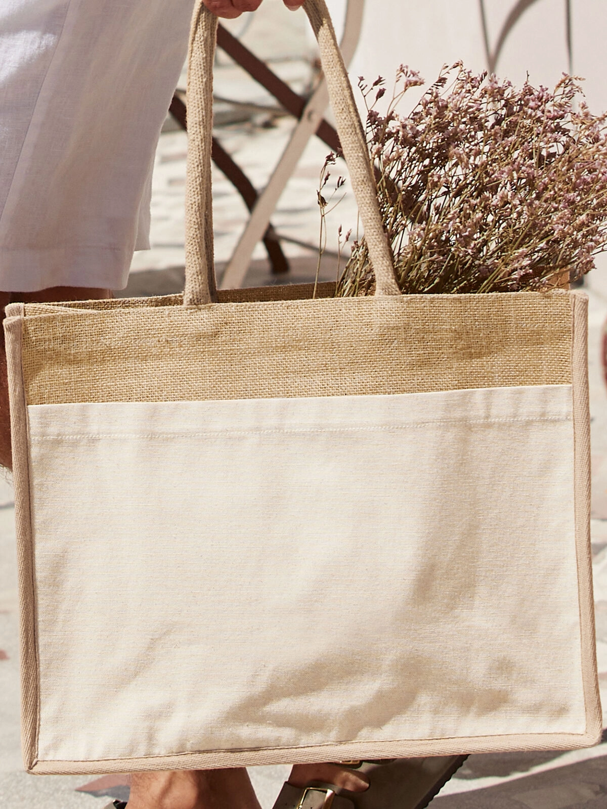 Immagine Cotton Pocket Natural Starched Jute Shopper