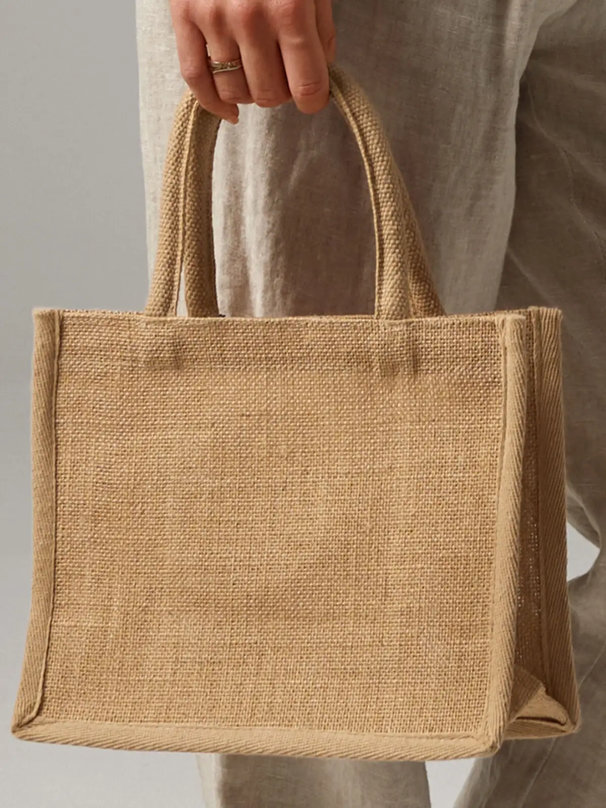 Immagine Natural Starched Jute Mini Gift Bag