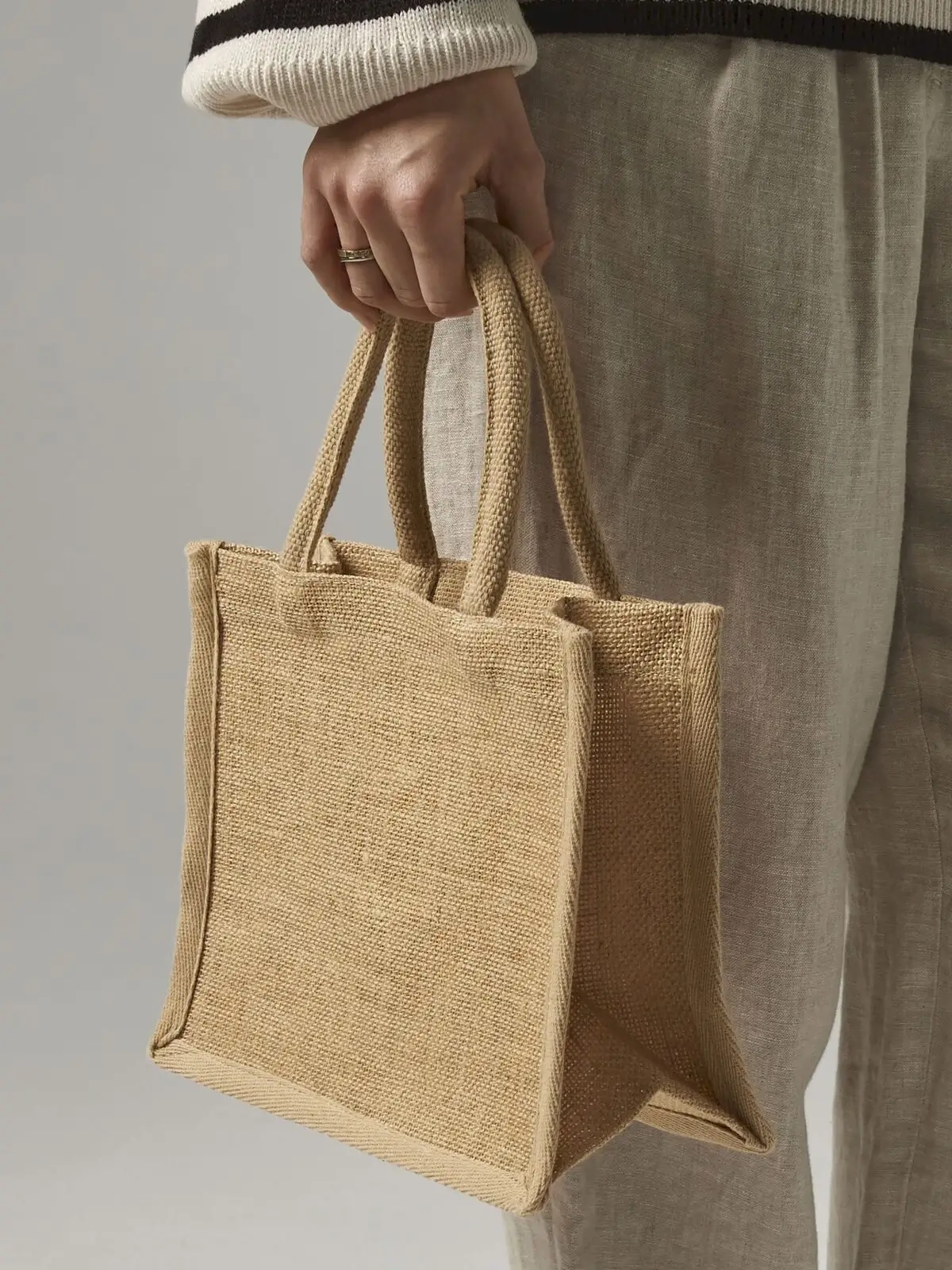 Immagine Natural Starched Jute Mini Gift Bag