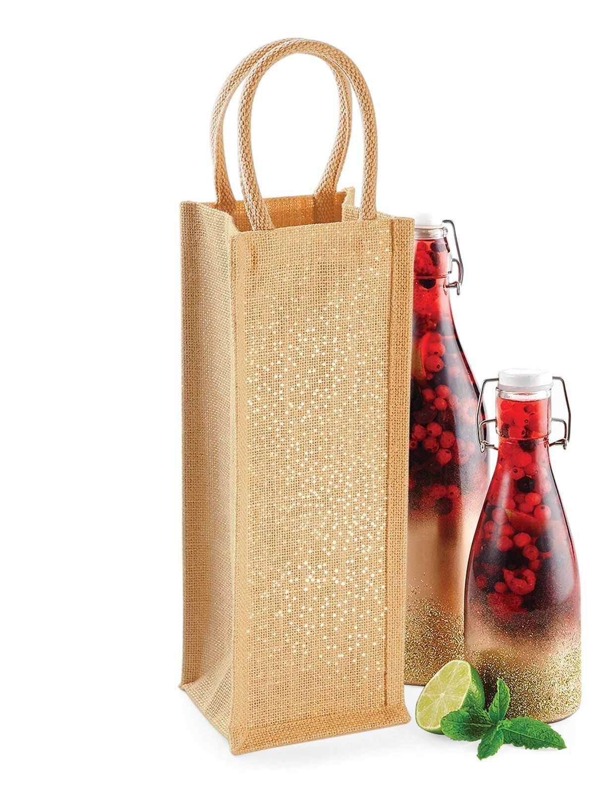 Immagine Shimmer Jute Bottle Bag