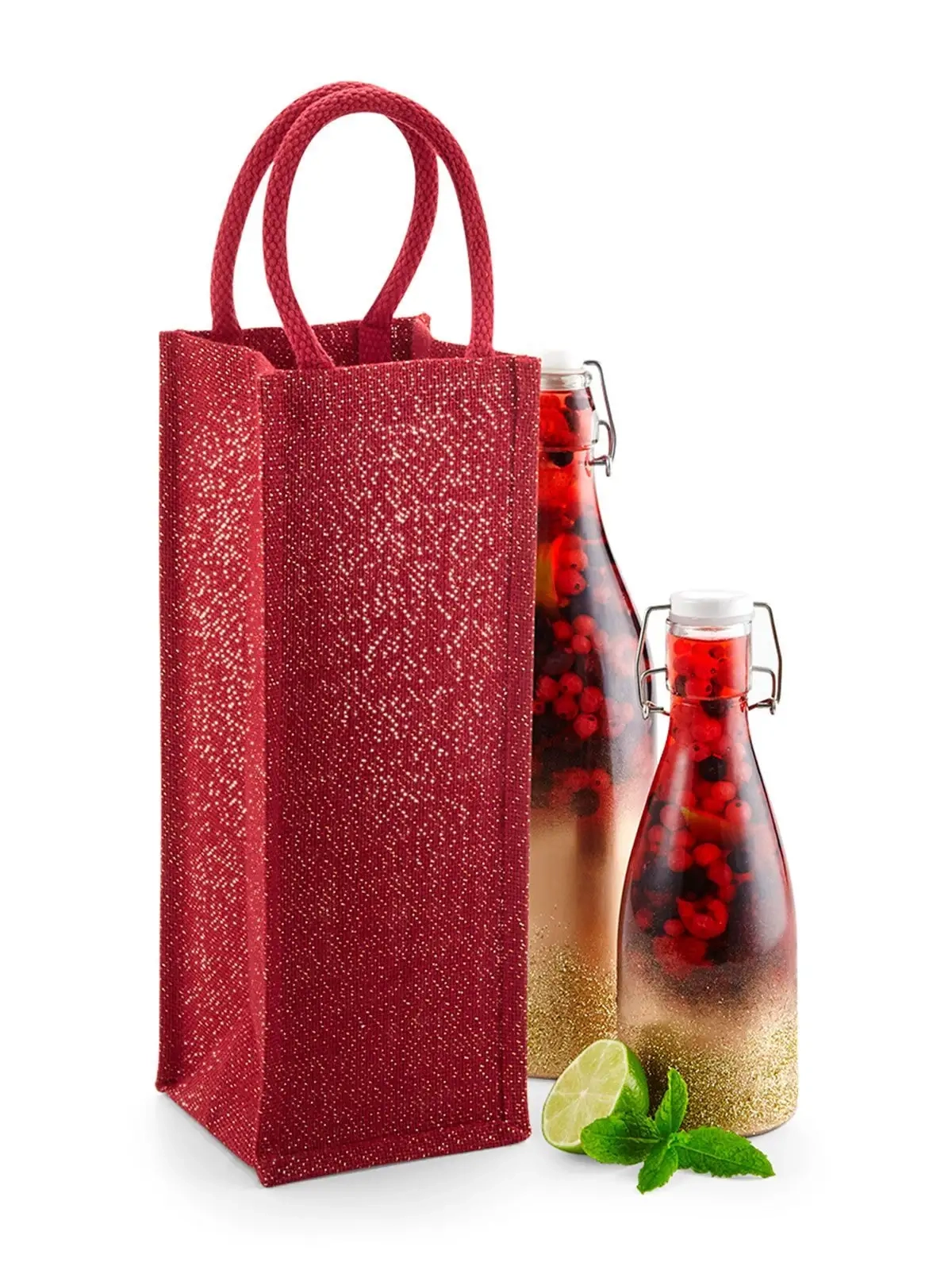 Immagine Shimmer Jute Bottle Bag